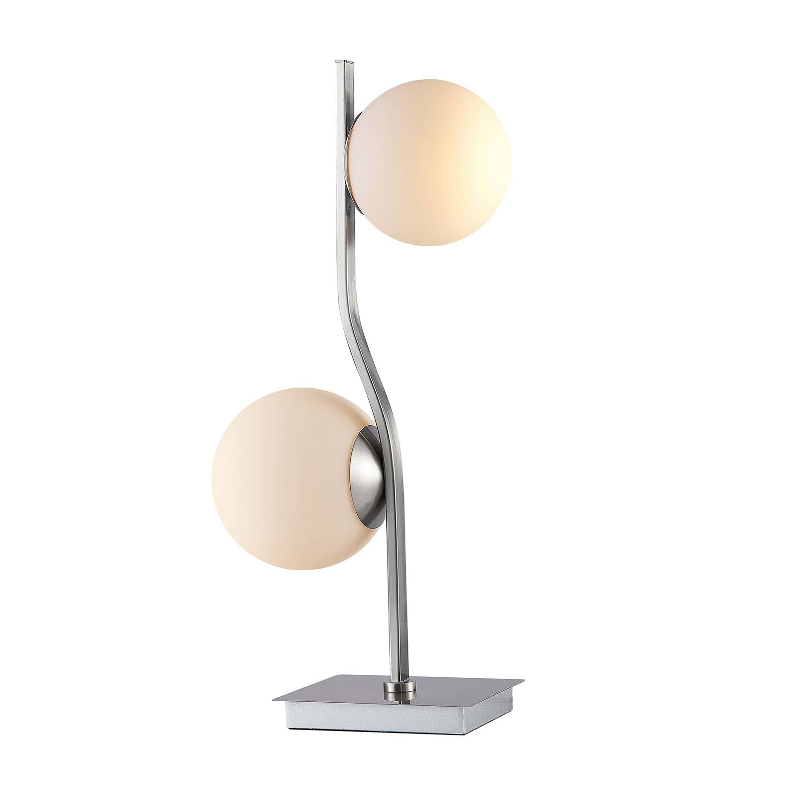 Lindby Avalyn asztali lámpa, fehér, nikkel