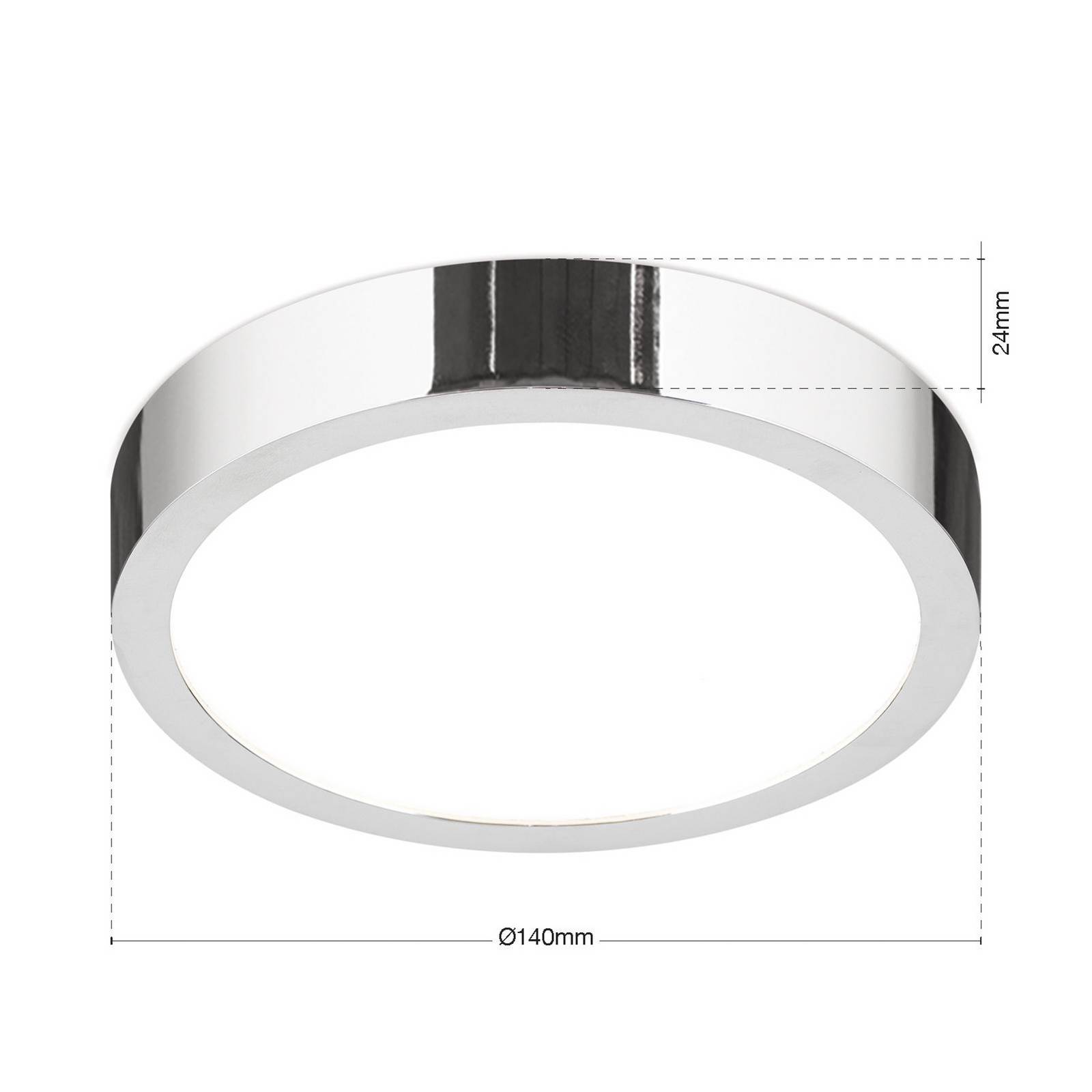LED-Deckenlampe Disc, chromfarben, Ø 14 cm, CCT, Metall günstig online kaufen