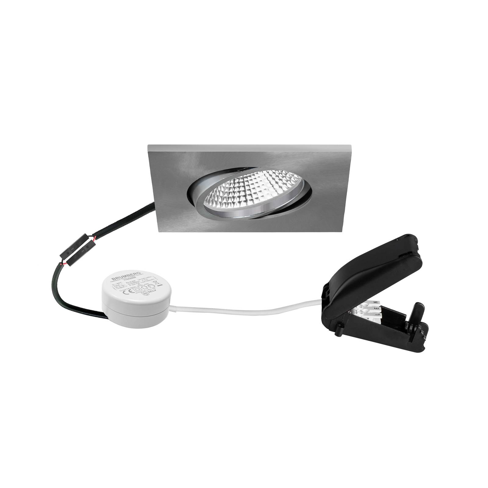 BRUMBERG BB25 Downlight voor Badkamer - alu / grijs / zink - Aluminium - lamp - inbouwspot plafond - dimbaar