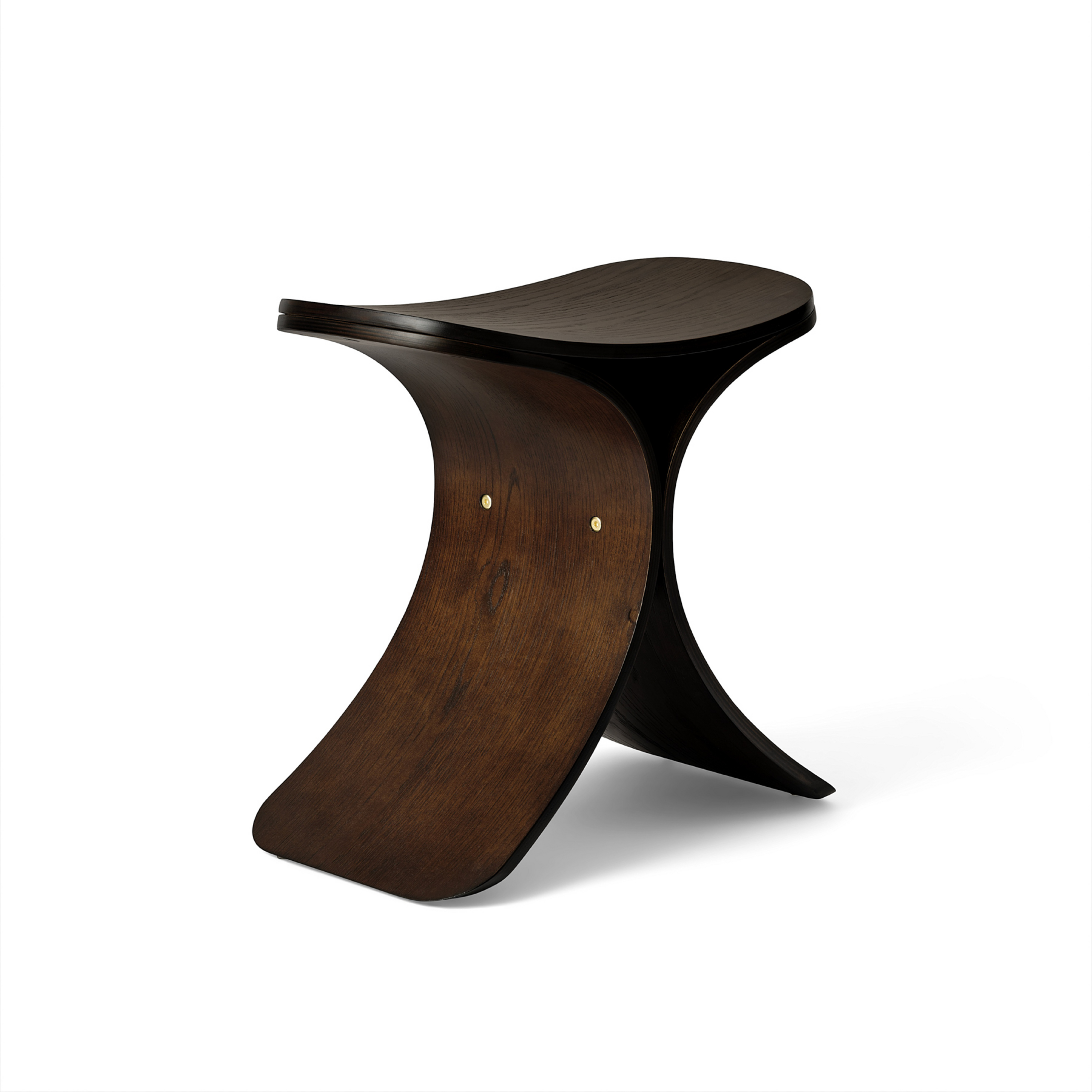 Luno stool, dark wood, height 45 cm, oak - GEJST