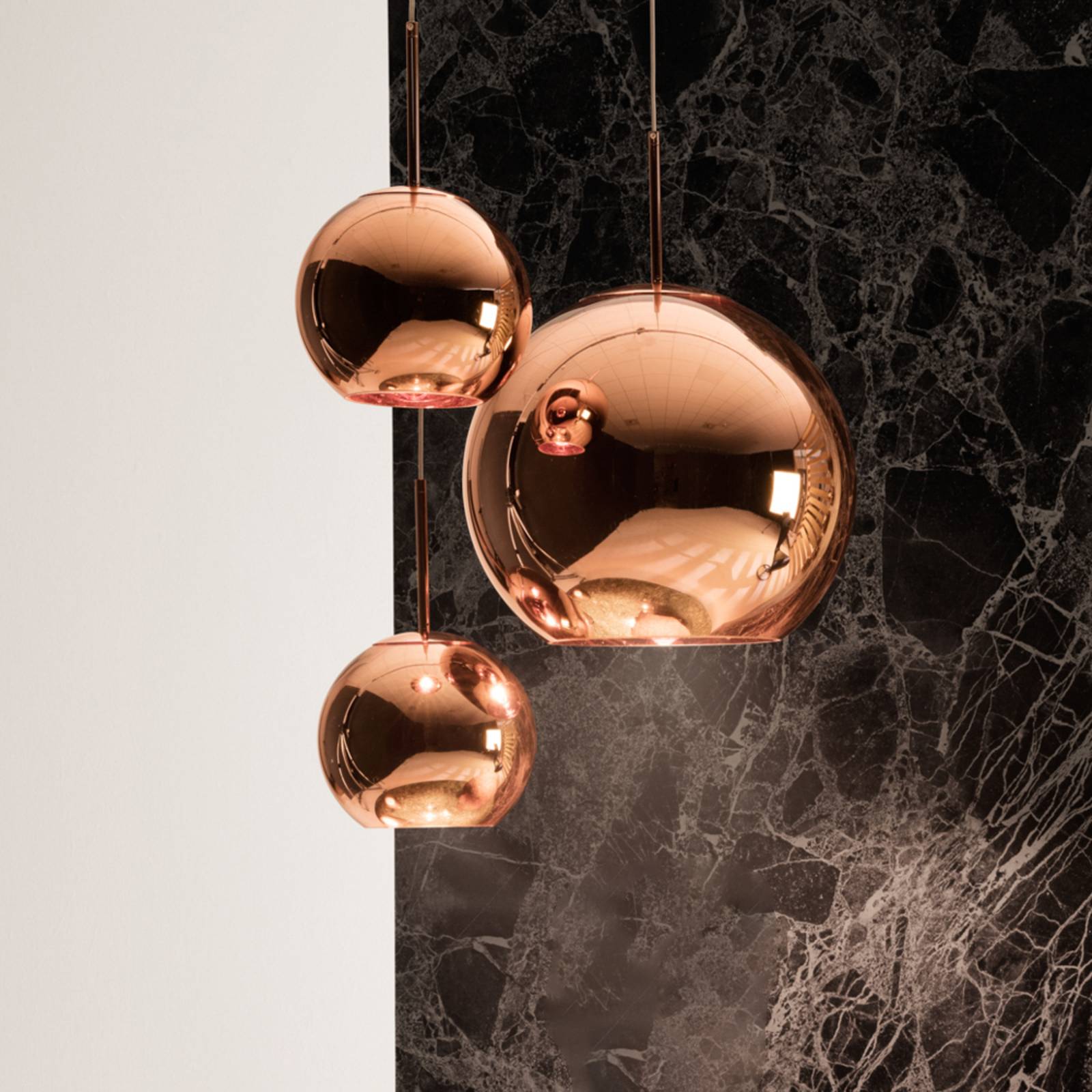 Tom Dixon Copper Trio Round Pendellampe, 3flg. Lampenwelt.de