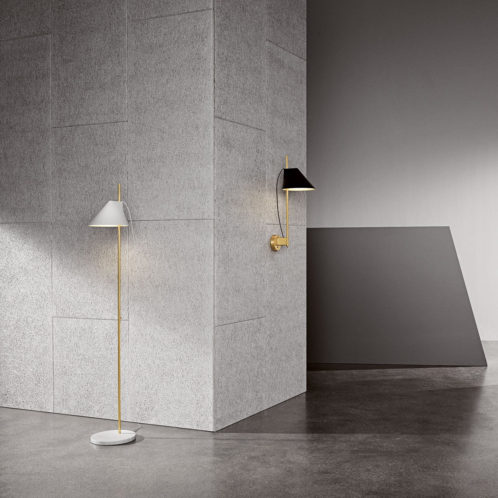 Louis Poulsen Yuh Brass marble floor lamp, white