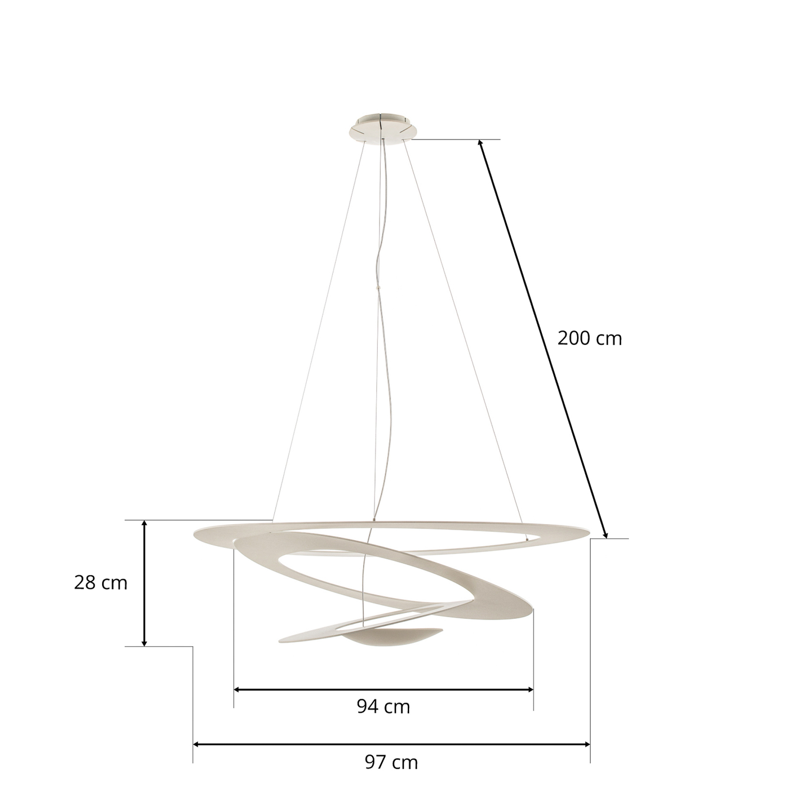 Artemide Pirce - designové závěsné světlo 94x97 cm