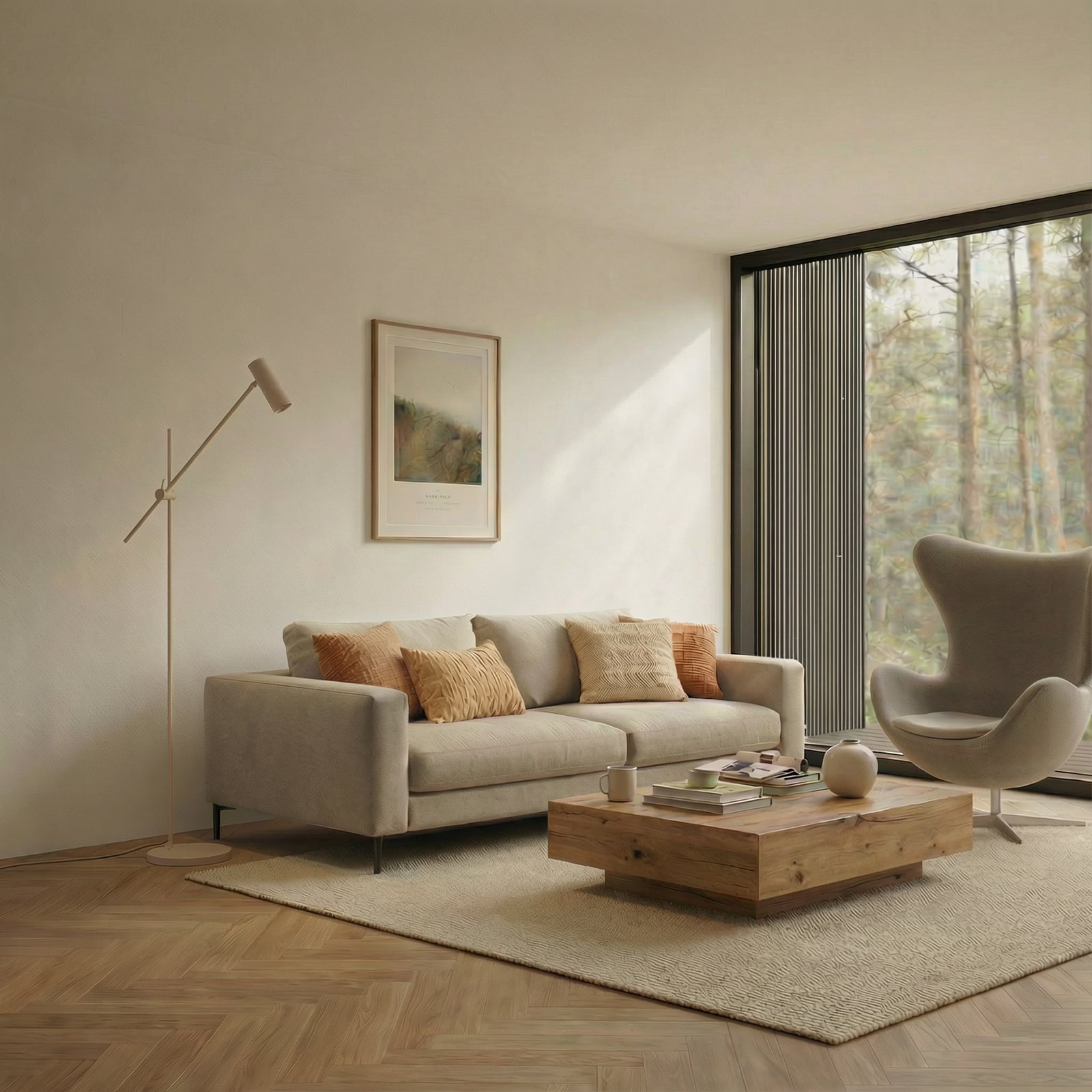 Vilo Stehleuchte, GU10, beige, beweglich, Höhe 153 cm, Metall - Lindby