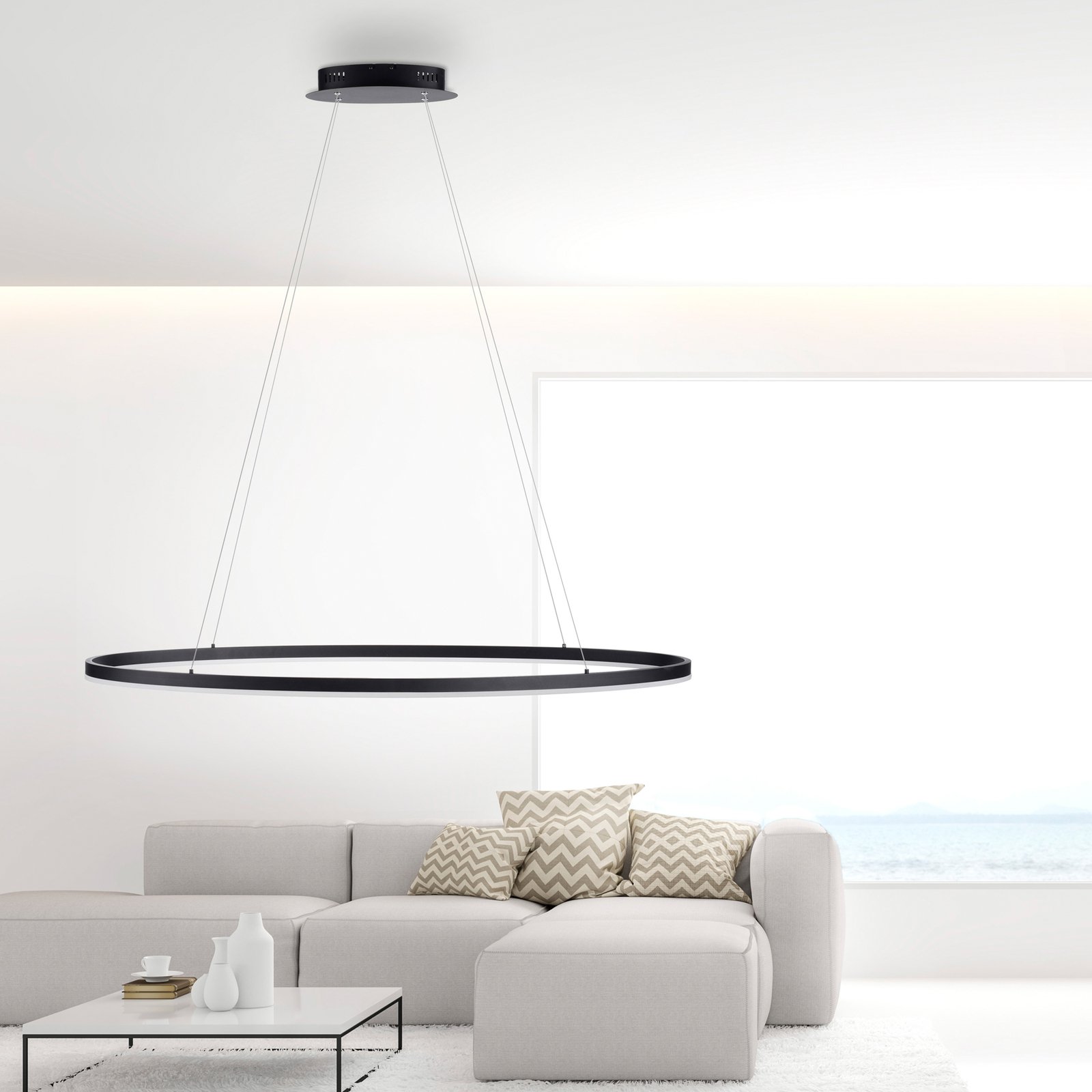 Paul Neuhaus Titus LED-pendellampa, oval 118x56cm