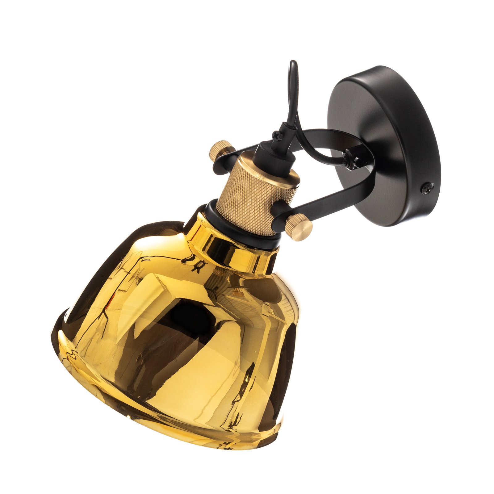 Amalfi væglampe med metalliseret glas, guld