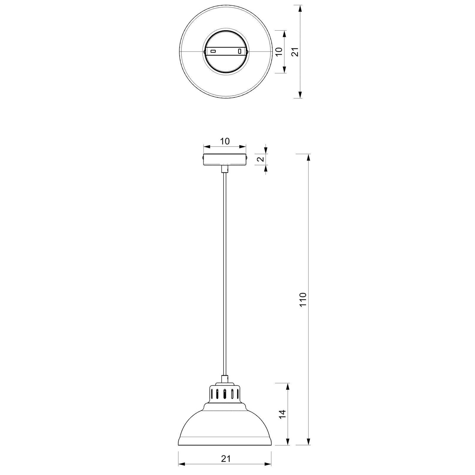 Sven pendant light, 1-bulb, red, steel, E27