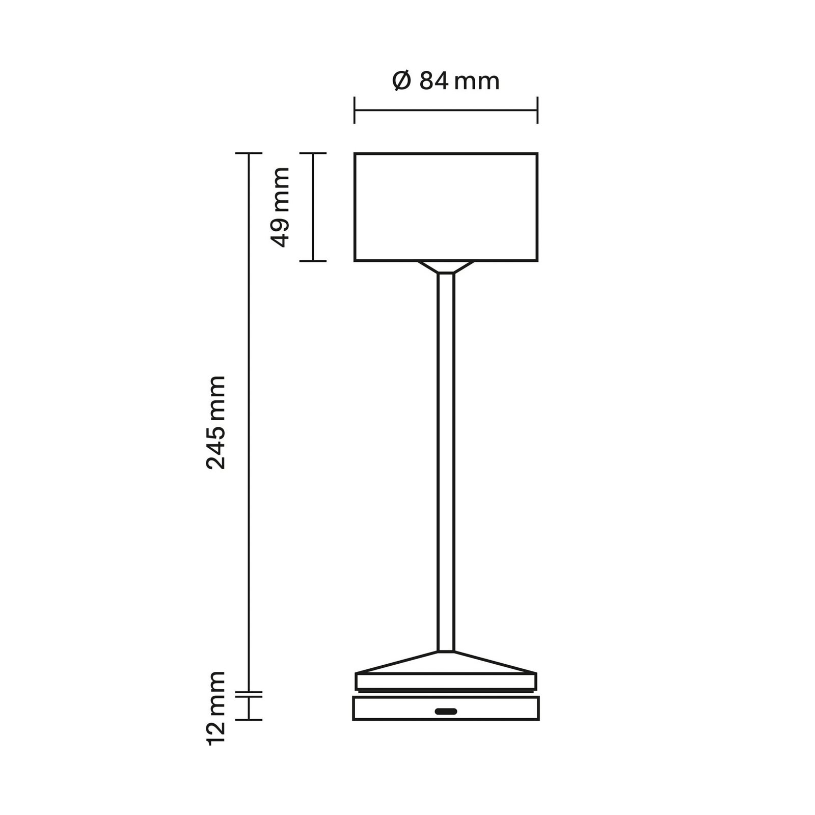 LED tölthető asztali világítás Veluna, bézs, magasság 25 cm, IP44, dimmelhető