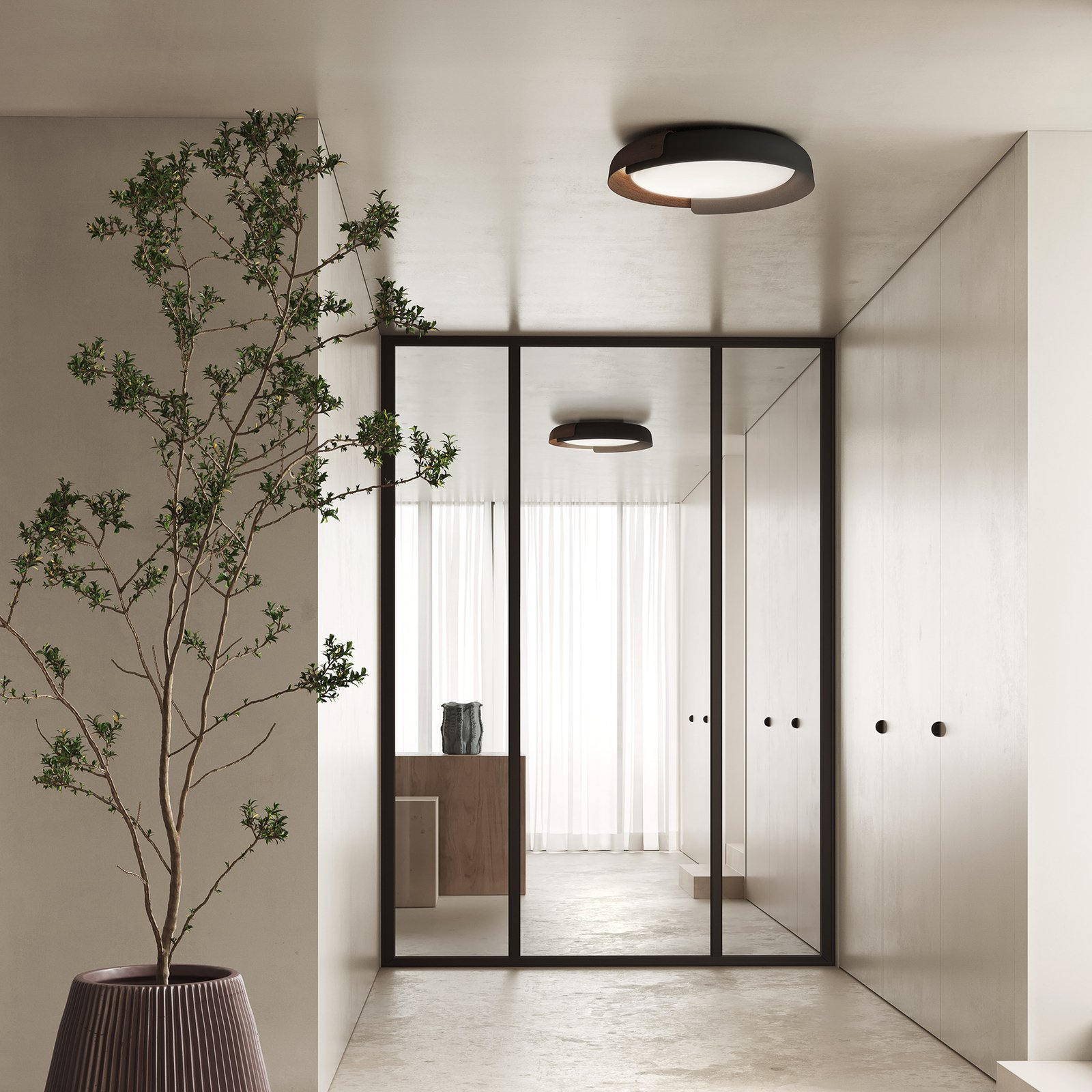 Dala Linear Pendant 2700K Dark Grey/Wood - KDLN
