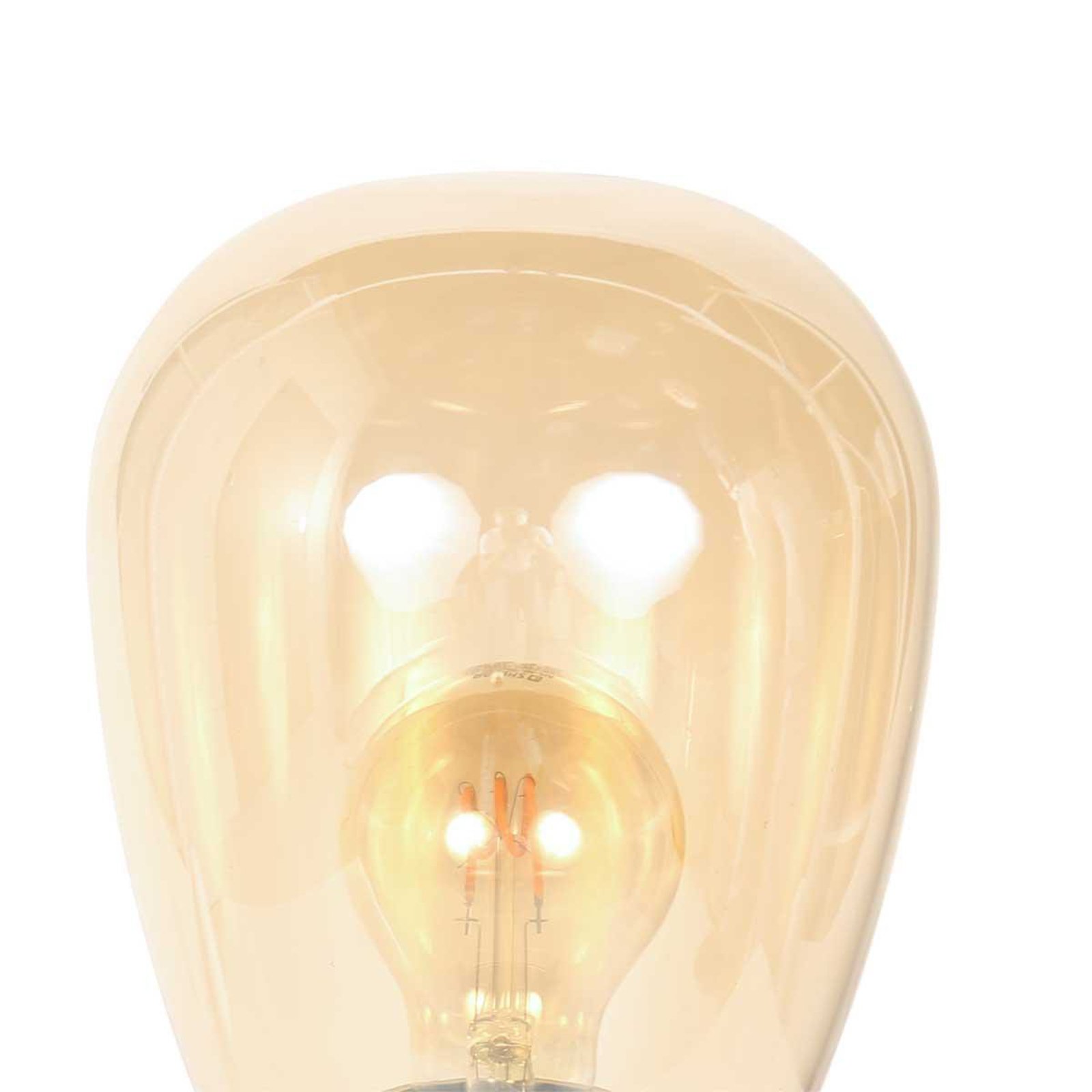 Reflexion bordlampe, Ø 15 cm, højde 28 cm, glas, messingfarvet