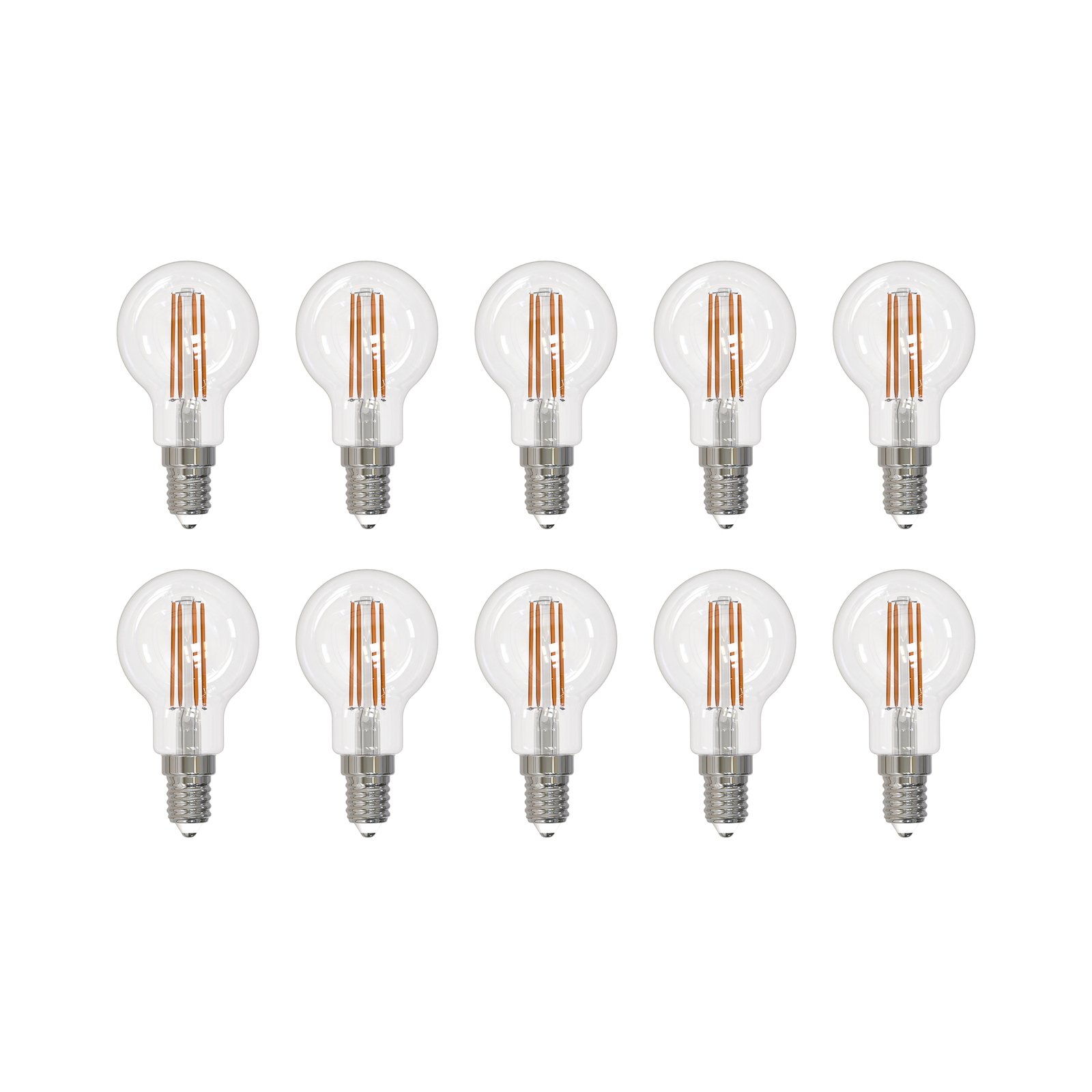 Arcchio filament LED bulb E14 G45, set of 10, 2700 K