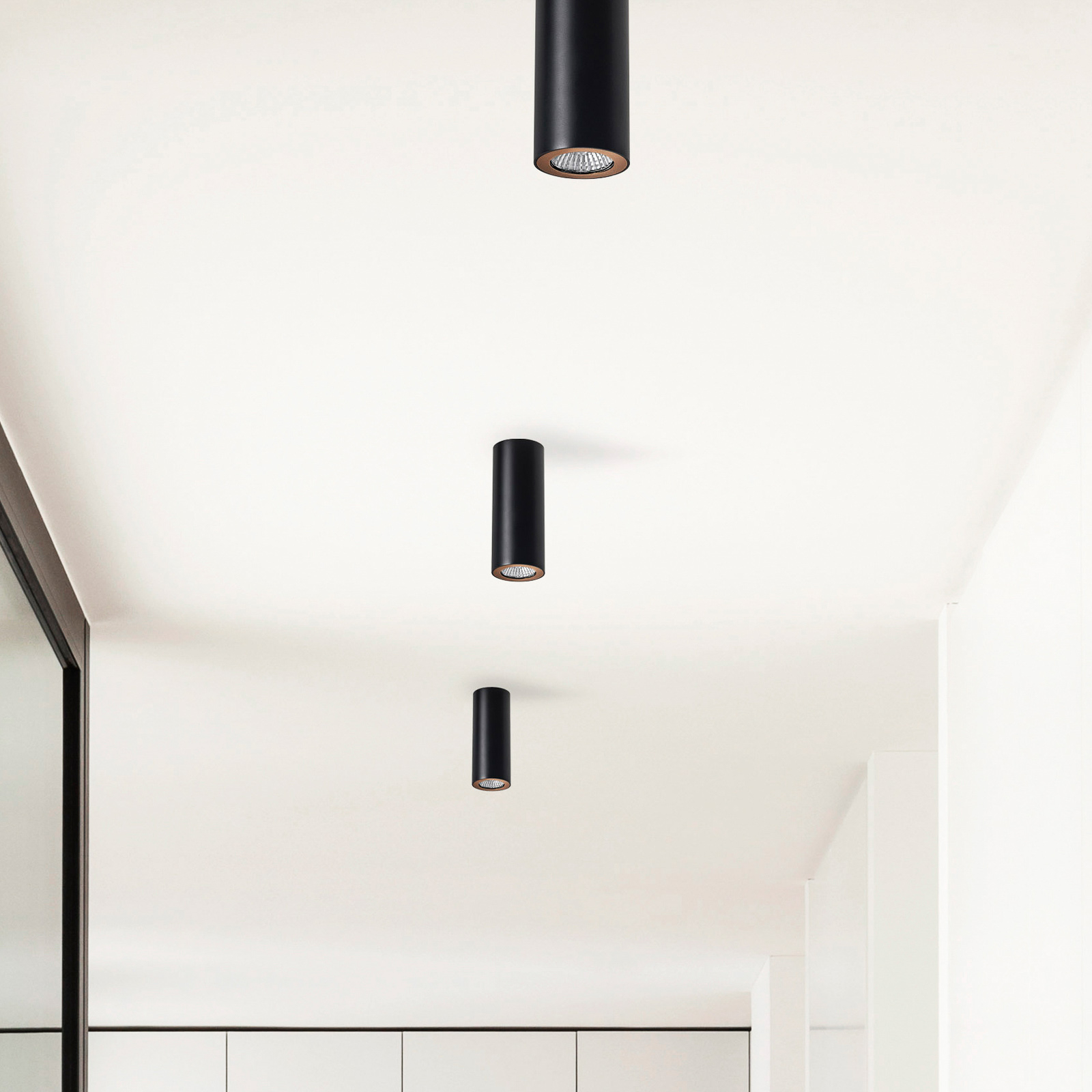 LEDS-C4 Pipe spot soffitto 1 luce nero-oro