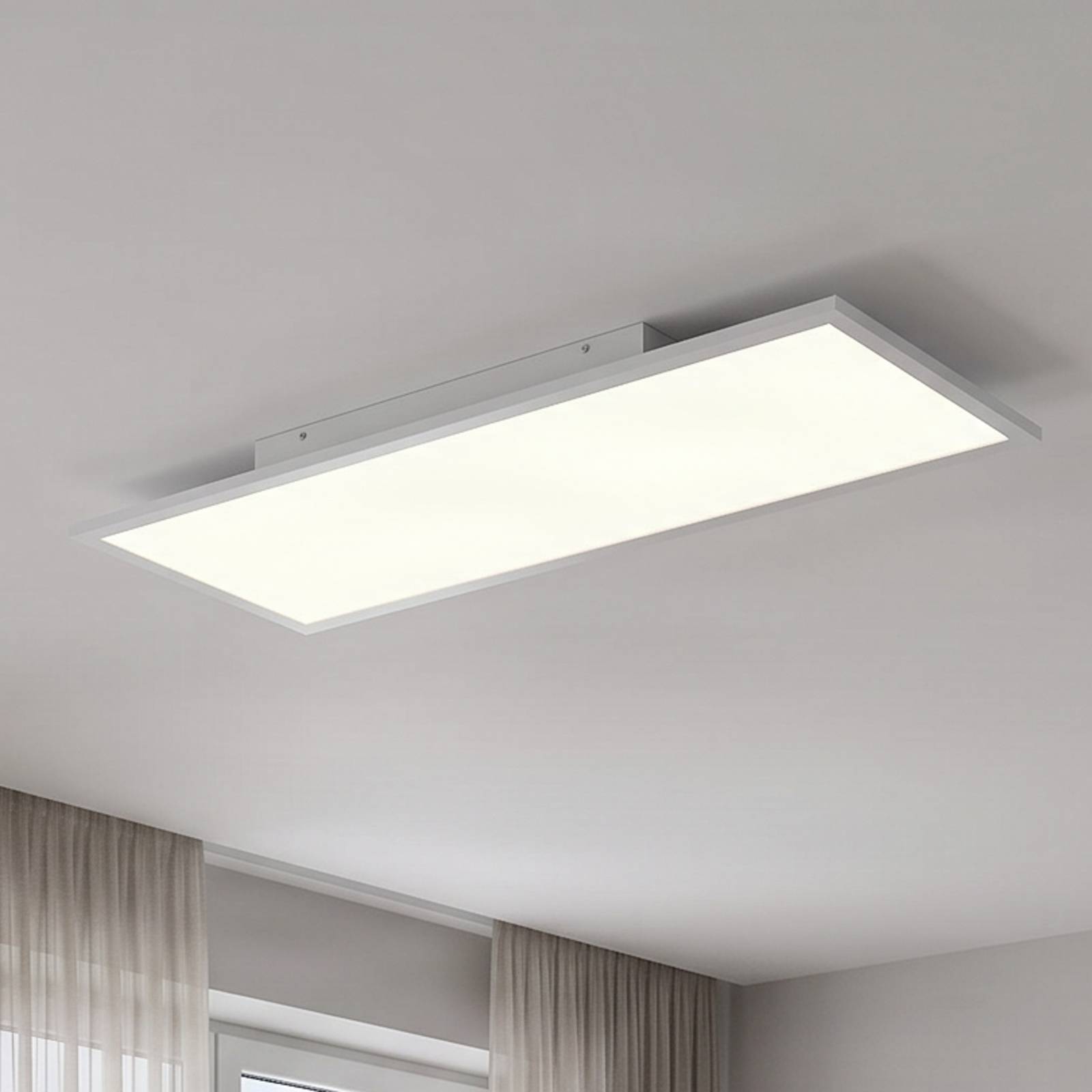 Lindby LED-panel Quais, 80 x 30 cm, hvit, metall, 4 000K