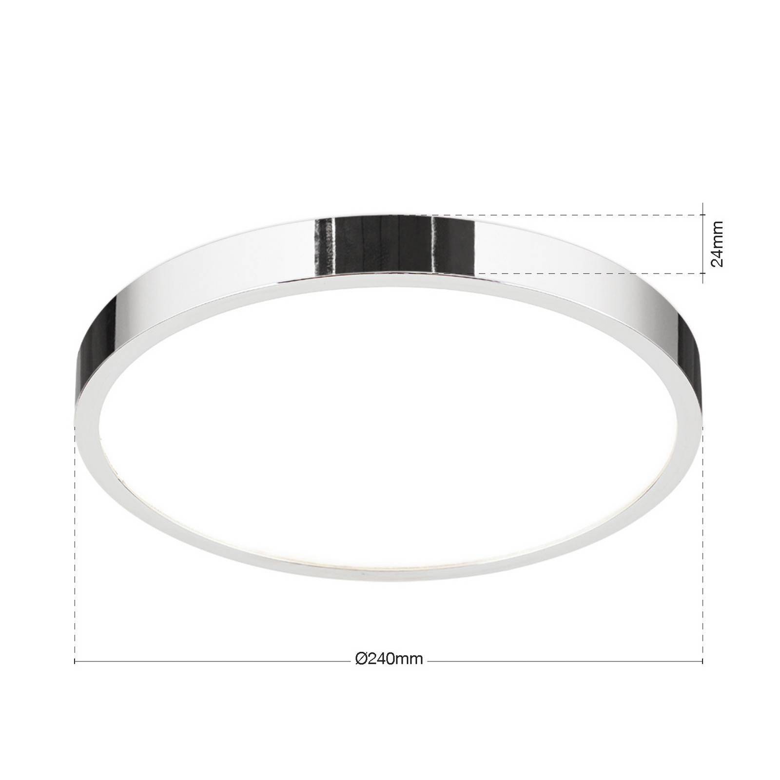 LED-Deckenlampe Disc, chromfarben, Ø 24 cm, CCT, Metall günstig online kaufen