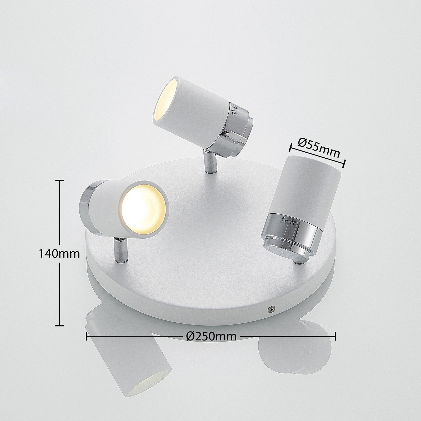 Kardo 3 Ceiling Lamp White/Chrome - Lindby