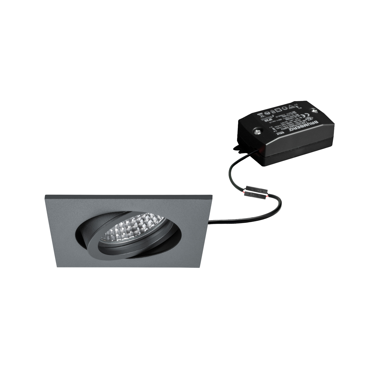 BRUMBERG LED recessed spotlight Tirrel-S, on/off, matt titanium