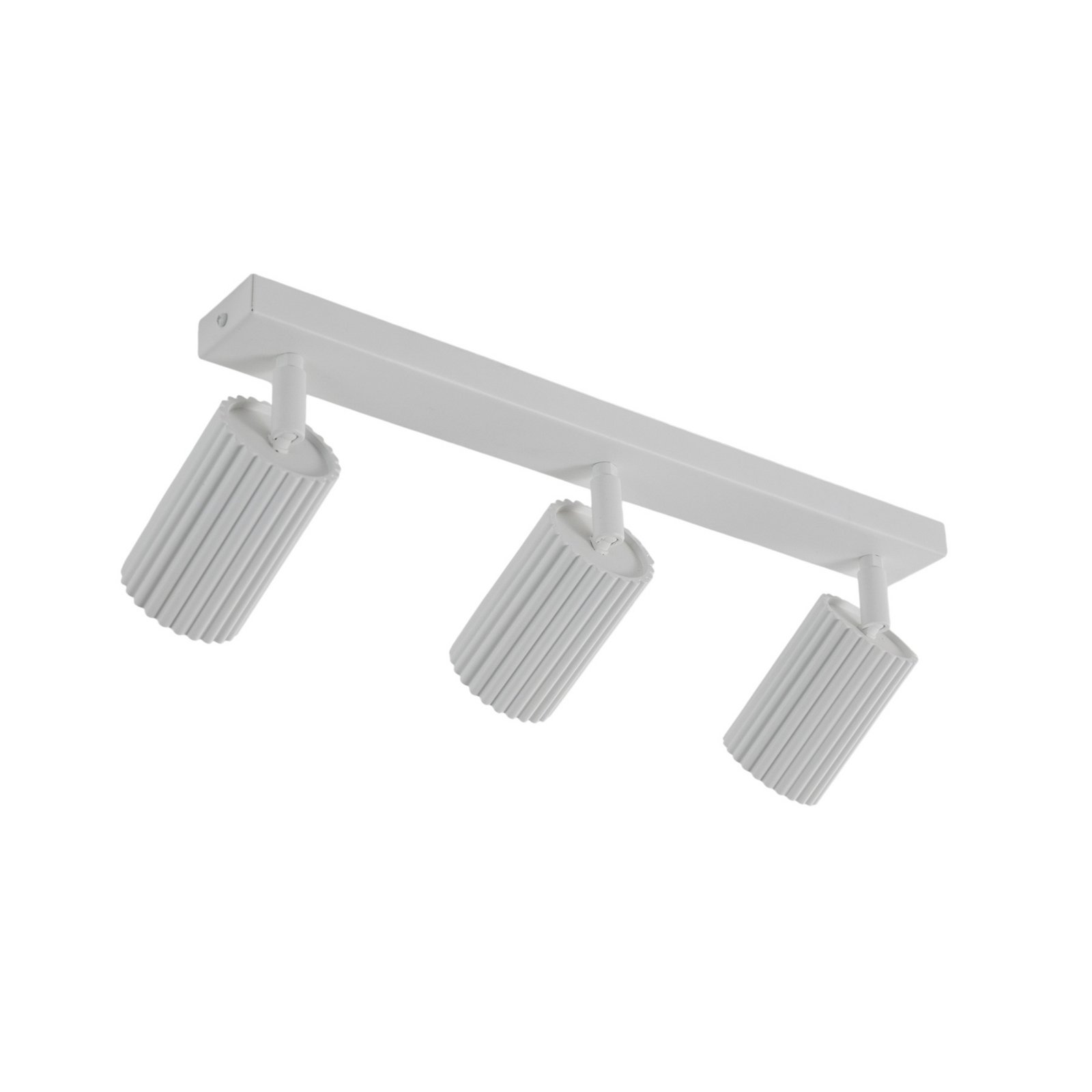 Carbon downlight, white, length 45 cm, aluminium, 3-bulb.