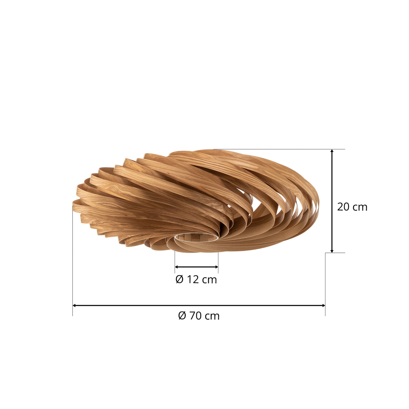 Gofurnit Veneria stropní světlo, jasan Ø 70 cm