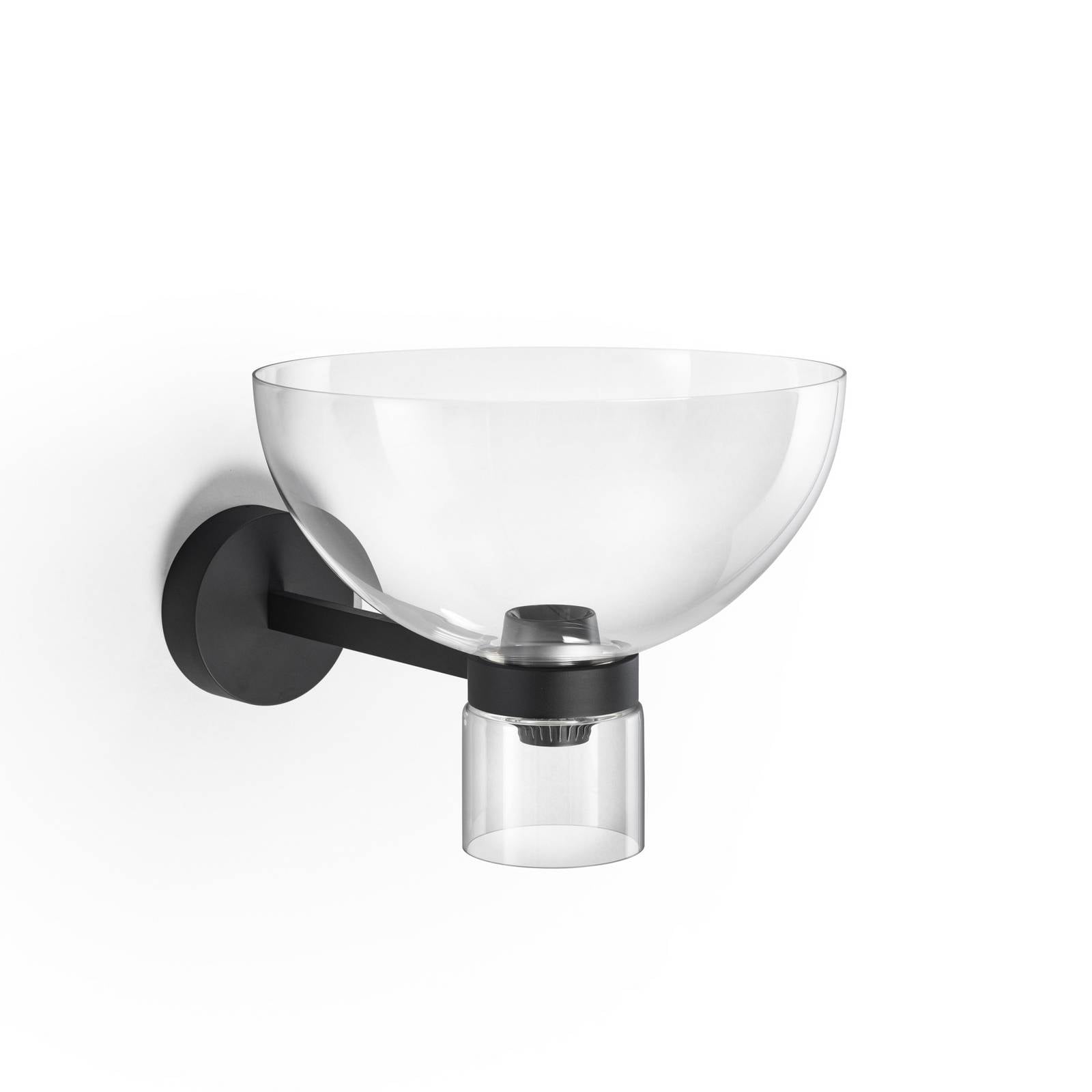 Flos LED-Wandleuchte Nocturne Bowl, schwarz, Glas, dimmbar