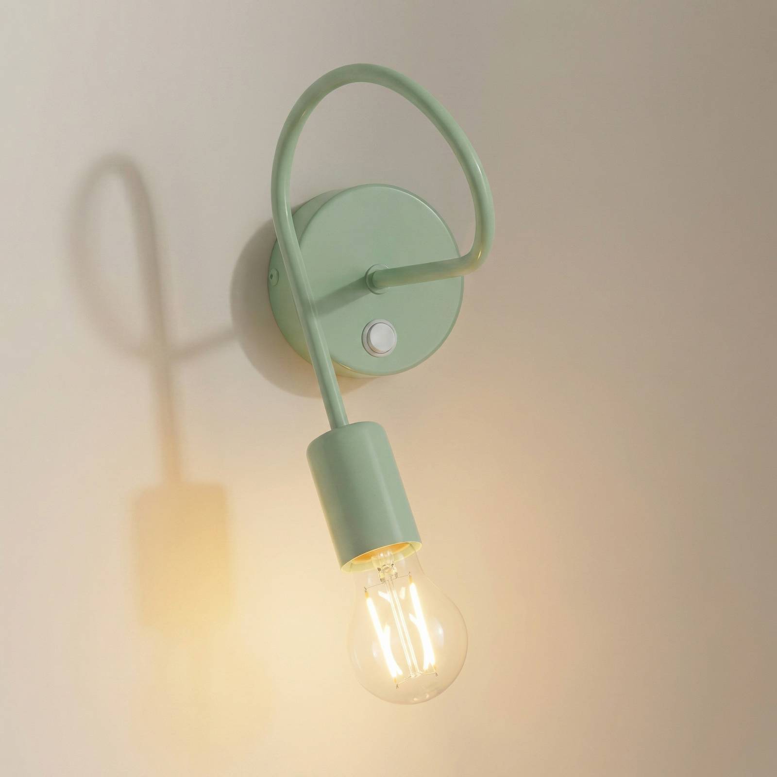 HELAM Vägglampa Oxford, grön, metall, 1-lampa, E27