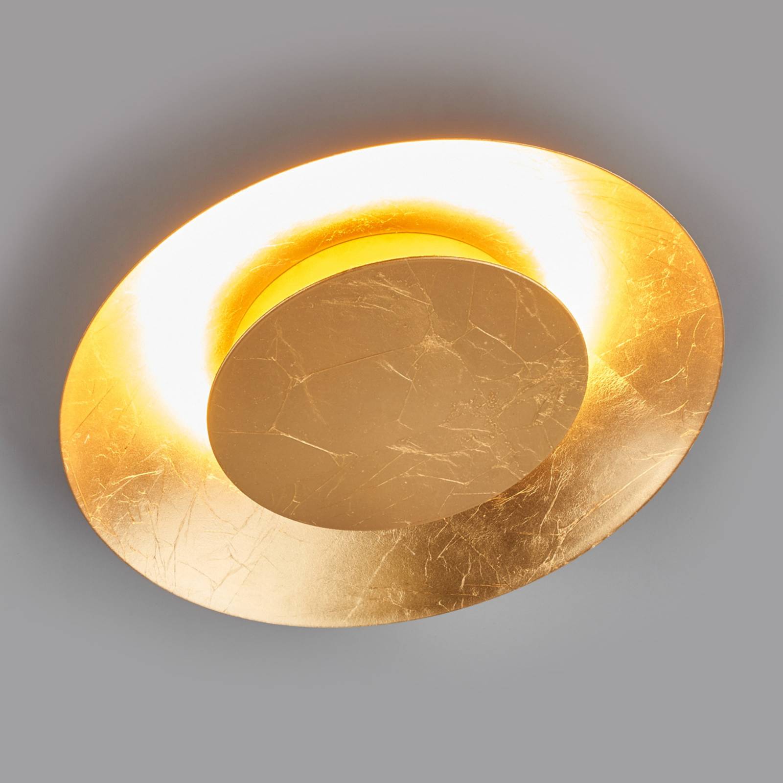 Lindby LED-taklampa Keti guldlook Ø 34,5 cm