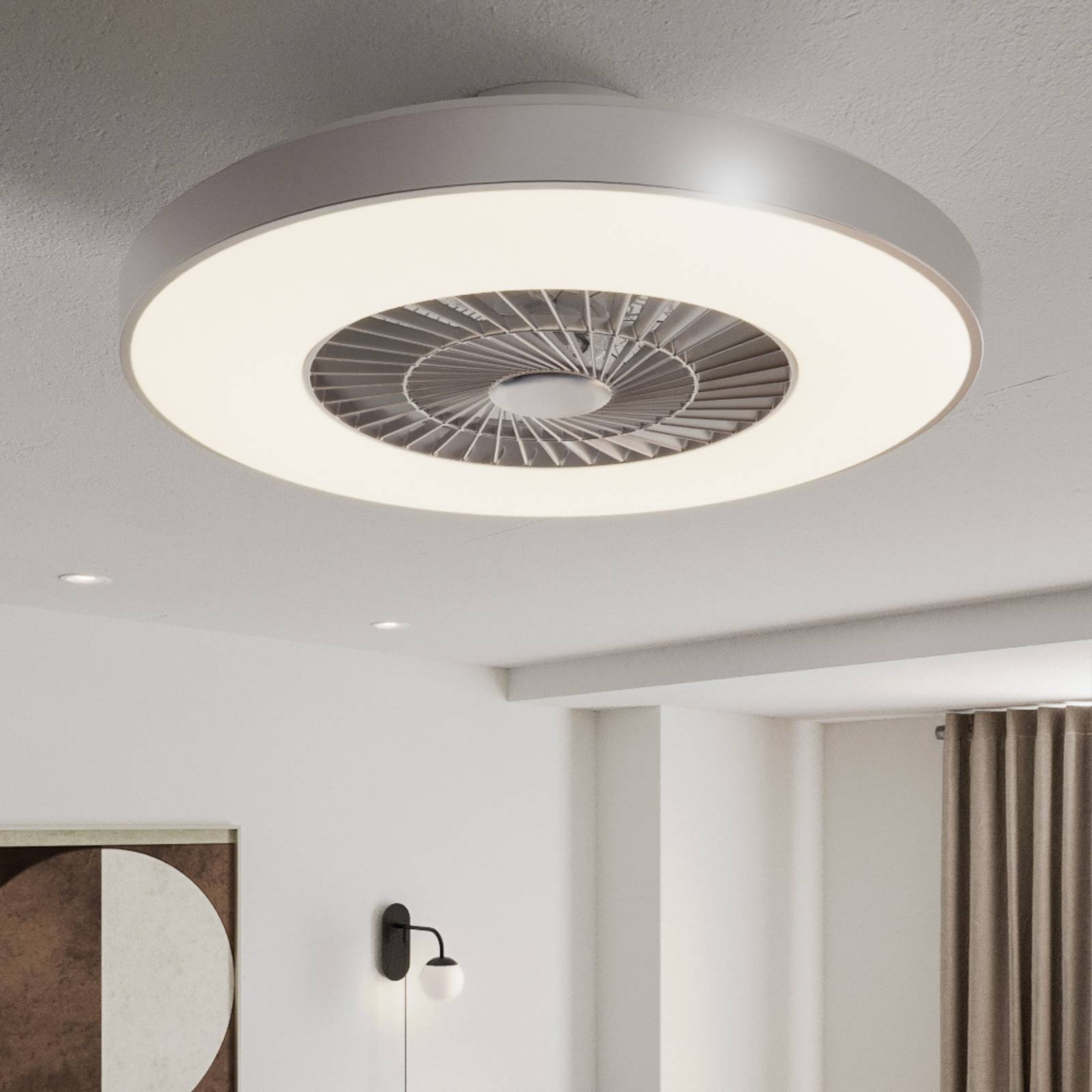 Image of Starluna Orligo ventilateur plafond LED, argenté 4251911704846