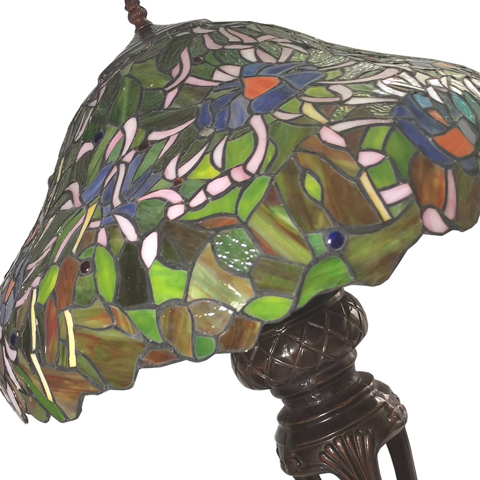 Lampa stołowa 5LL-6055 Tiffany, niebiesko-zielona