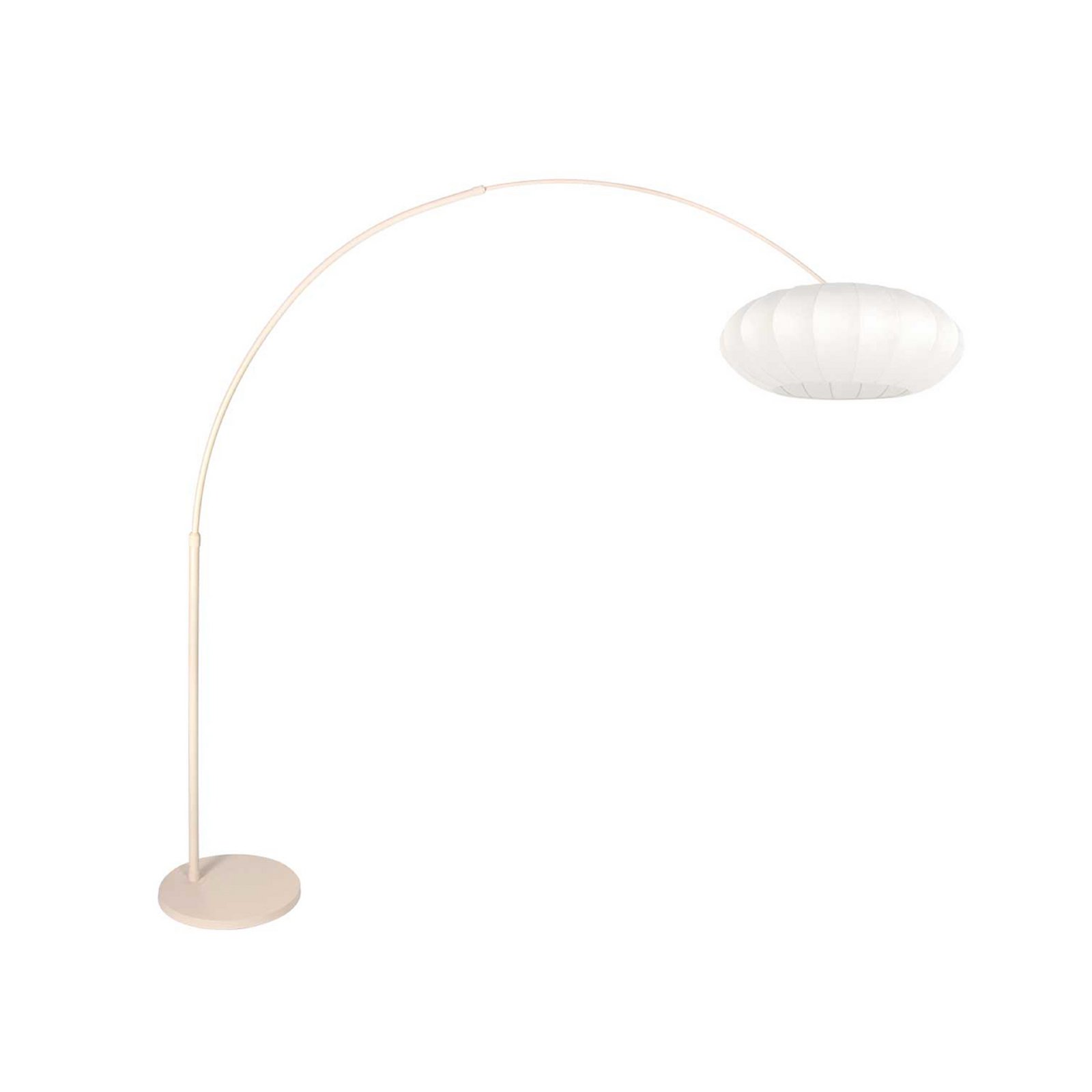 Boogstaande vloerlamp Sparkled Light crème/wit, 240 cm, zijde