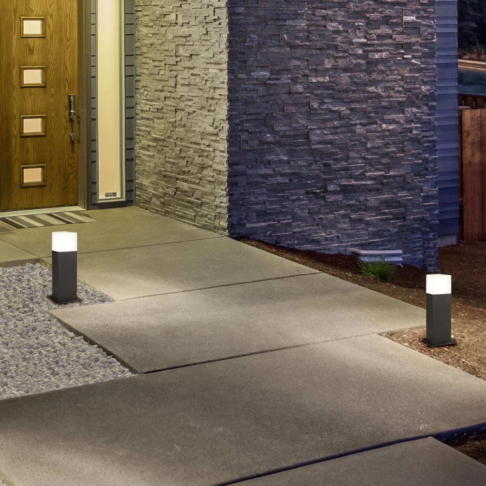 LED-pollarivalaisin HUDSON, antrasiitti, korkeus 30 cm, metalli IP44 LED-pollarivalaisin HUDSON, antrasiitti, korkeus 30 cm, metalli IP44