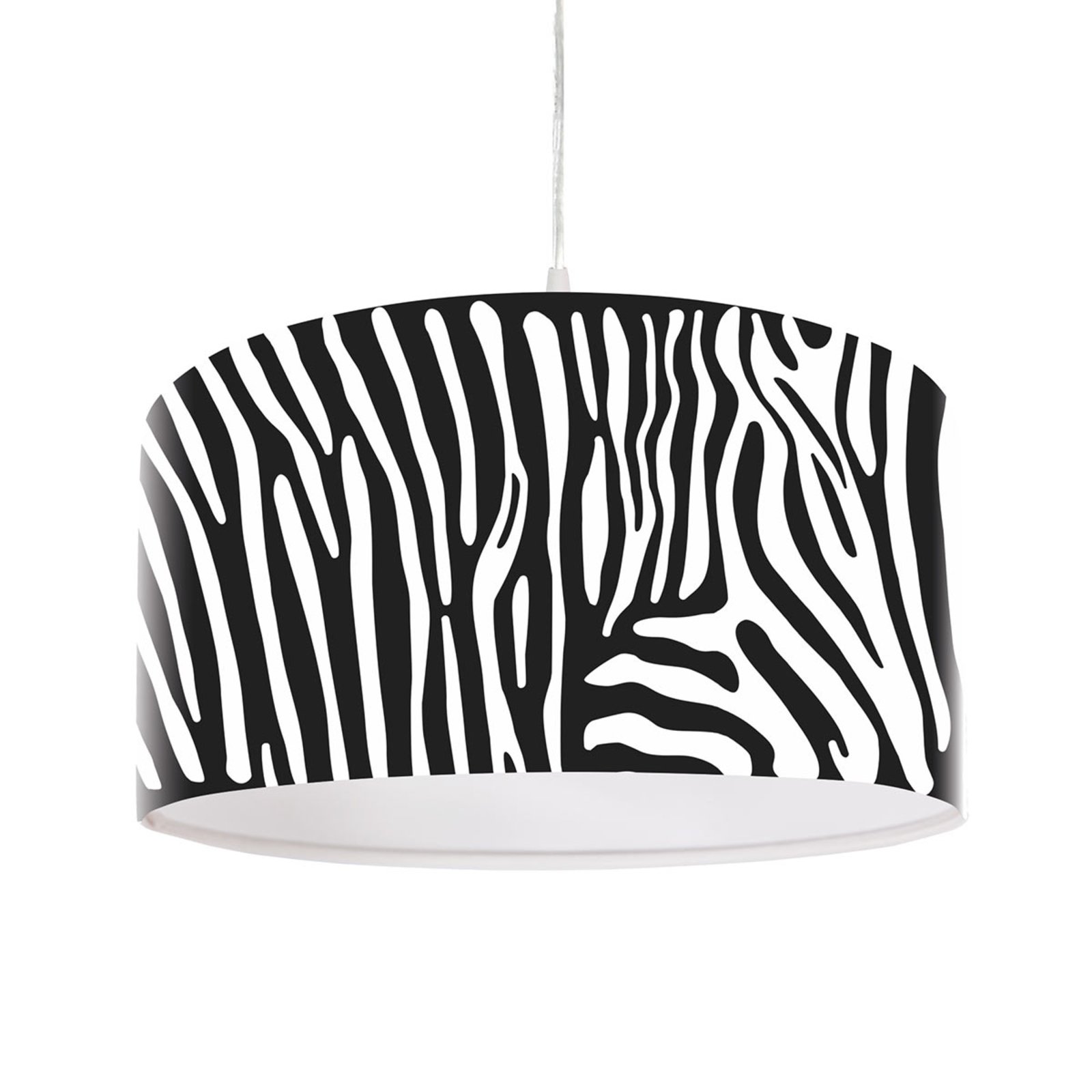 Maco Design Printed Zola hanging light with zebra stripes, for Living / Dining Room, plastic, E27, 60 W, energy efficiency: A++, H: 20 cm