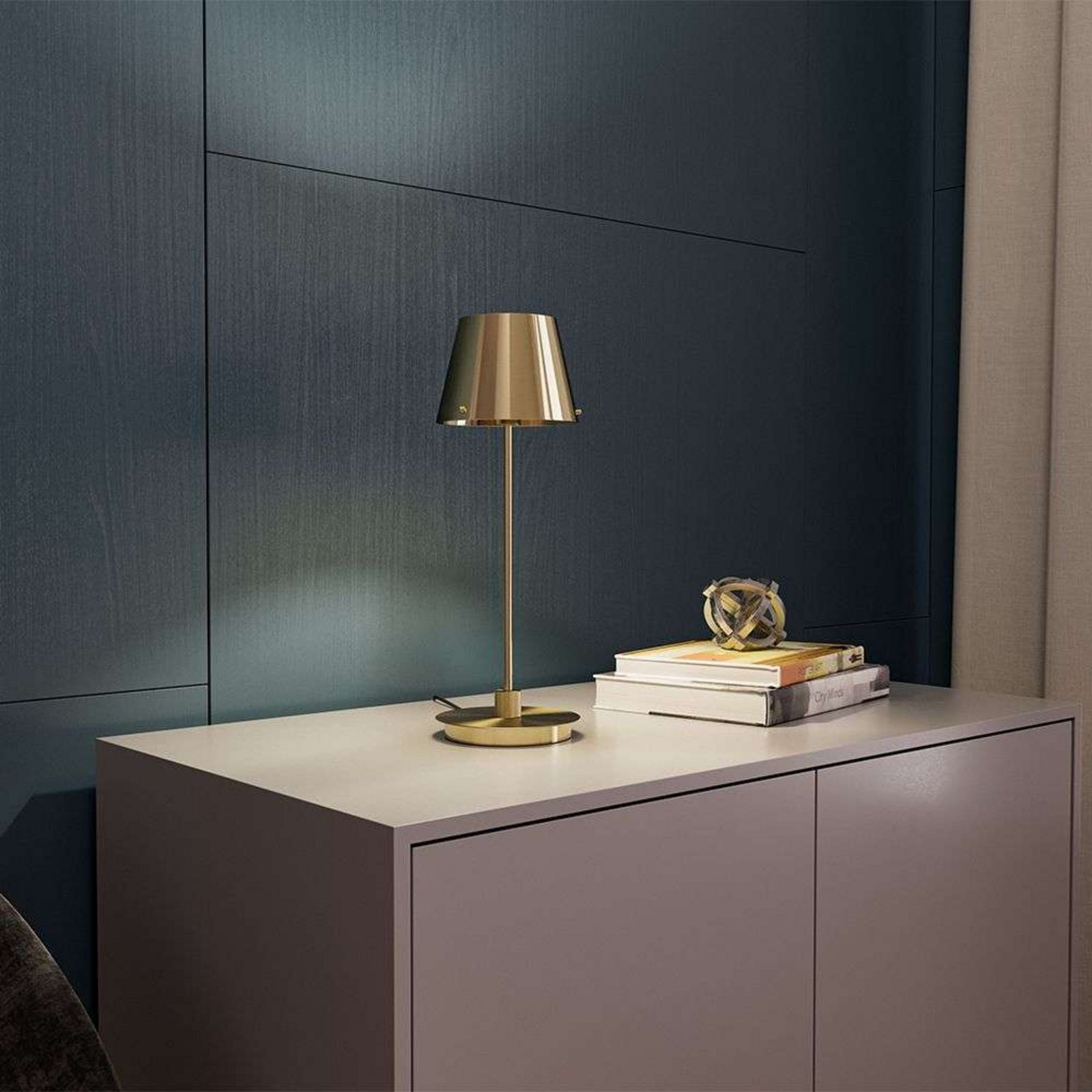 Gil il Grande Table Lamp Satin Brass/Satin Brass - Herstal