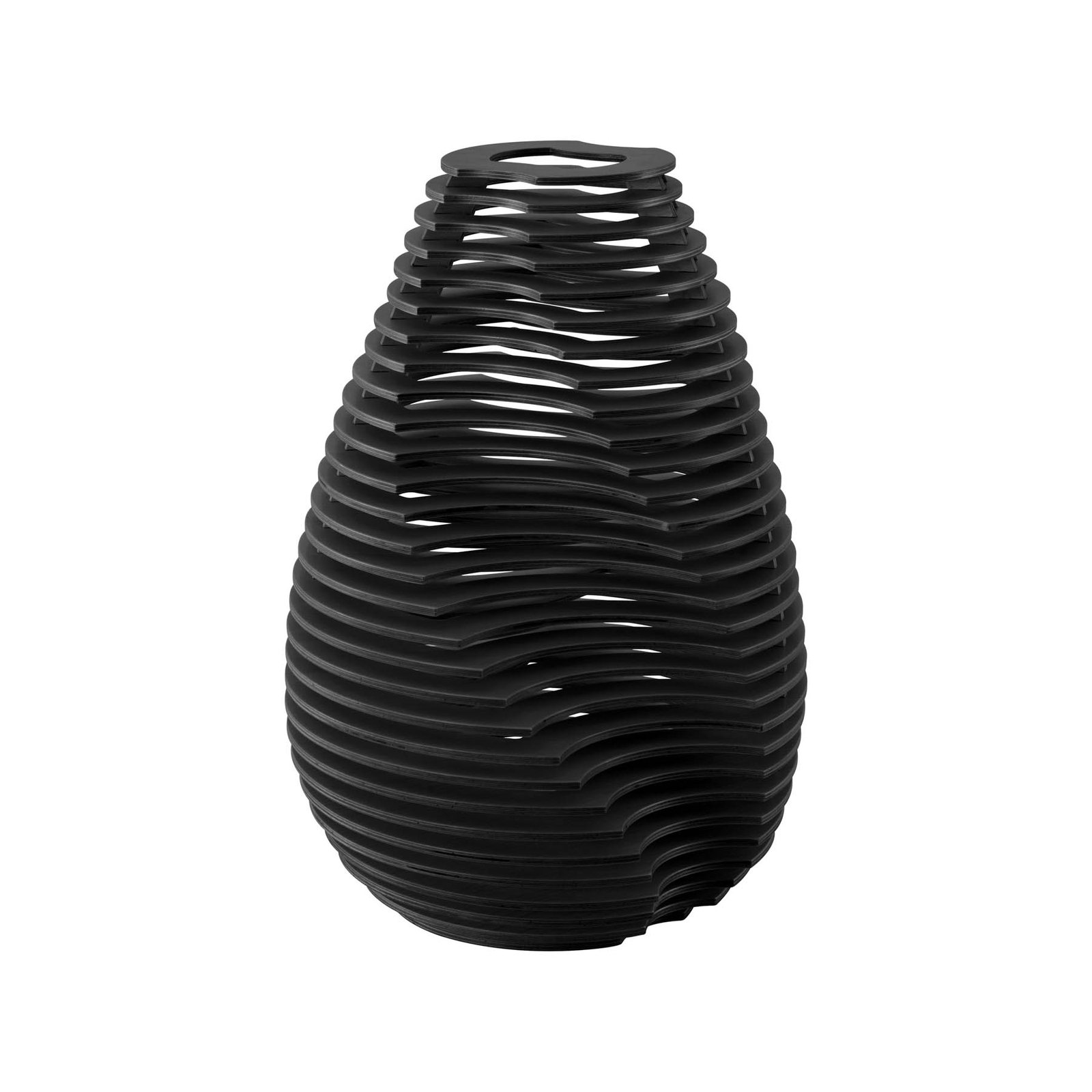 Lampe sur pied Twist, hêtre, noir, 63,7 cm