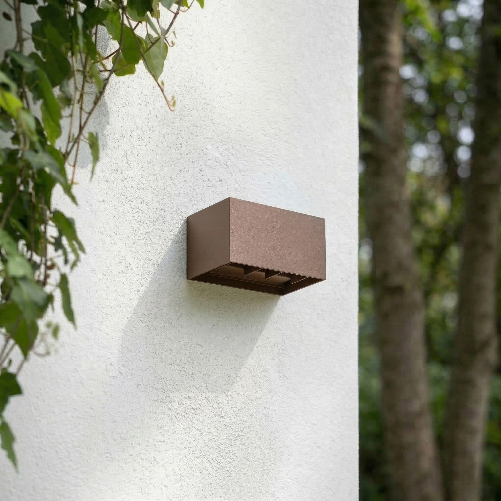 Lindby LED-ulkoseinälamppu Nivar, ruoste, 4-lamppuinen, 20 cm, IP54