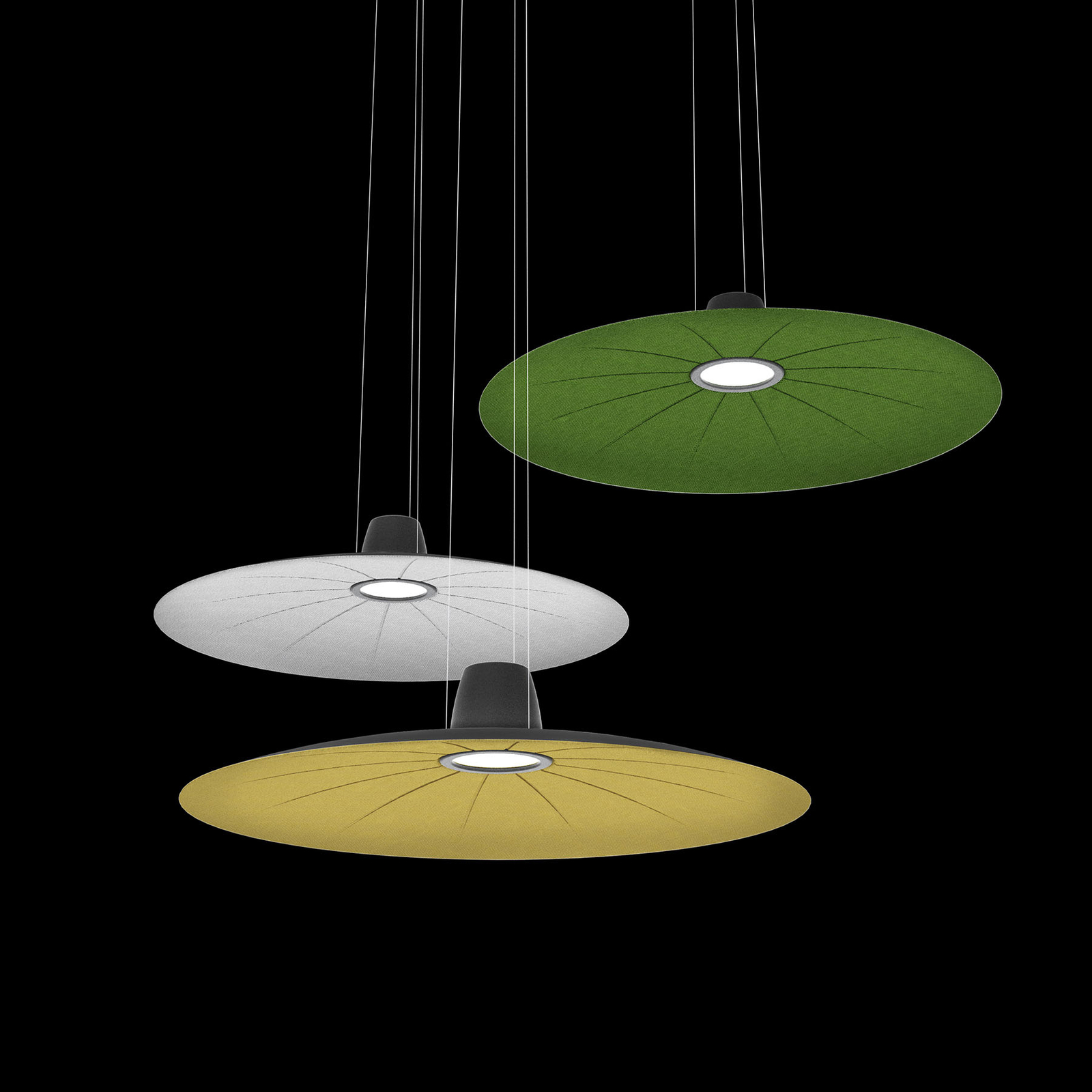 Martinelli Luce Lent lámpara colgante LED, verde