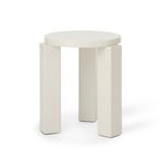 Atlas Hocker, creme, Ø 36 cm, Holz - New Works