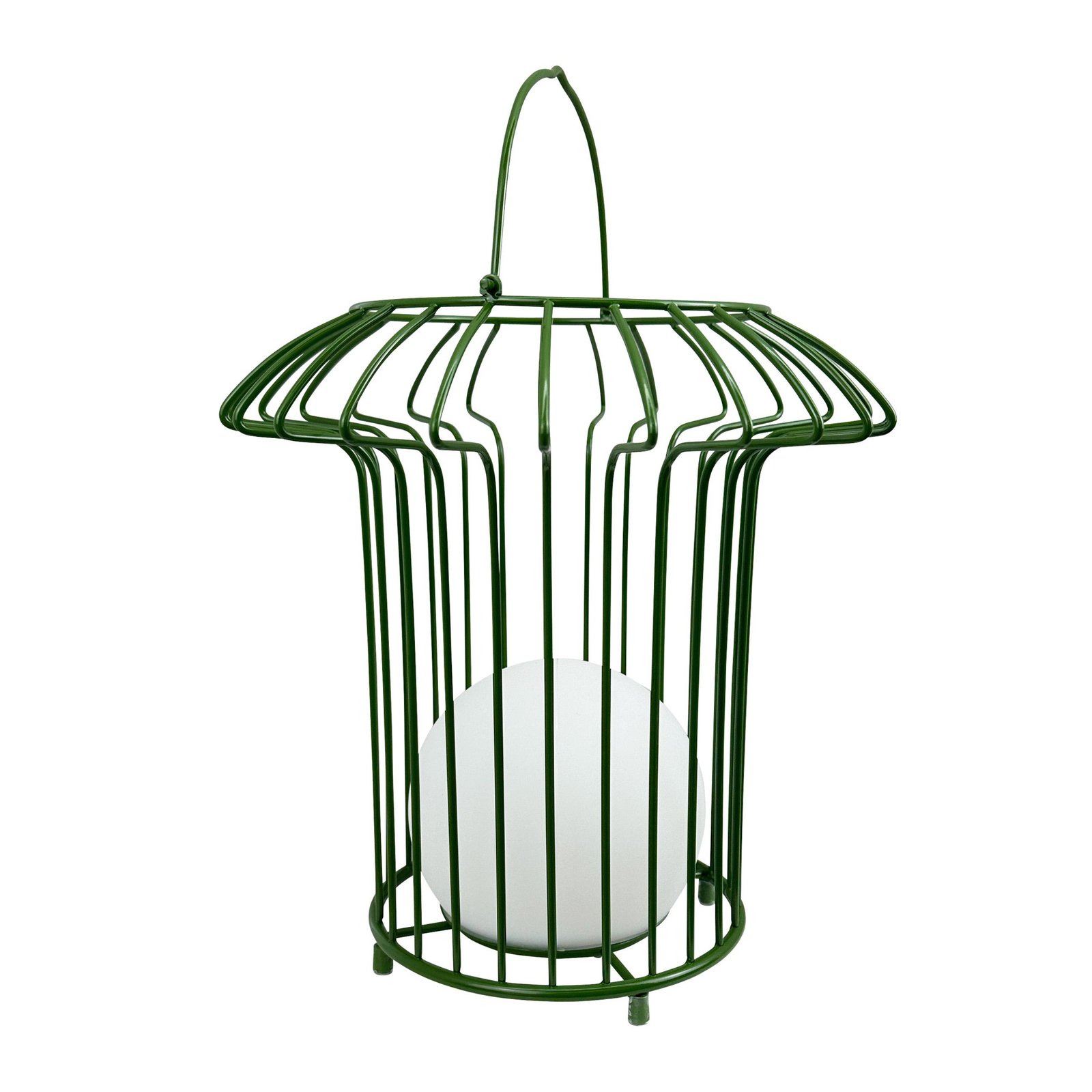 Dyberg Larsen Lampe de table LED rechargeable Basket, vert, métal