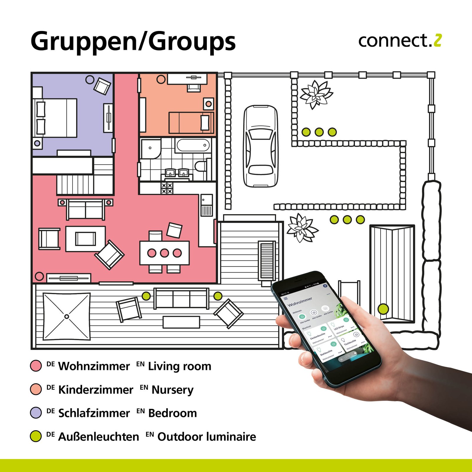 EGLO connect Lomaltas-Z LED stropní světlo, kruhy