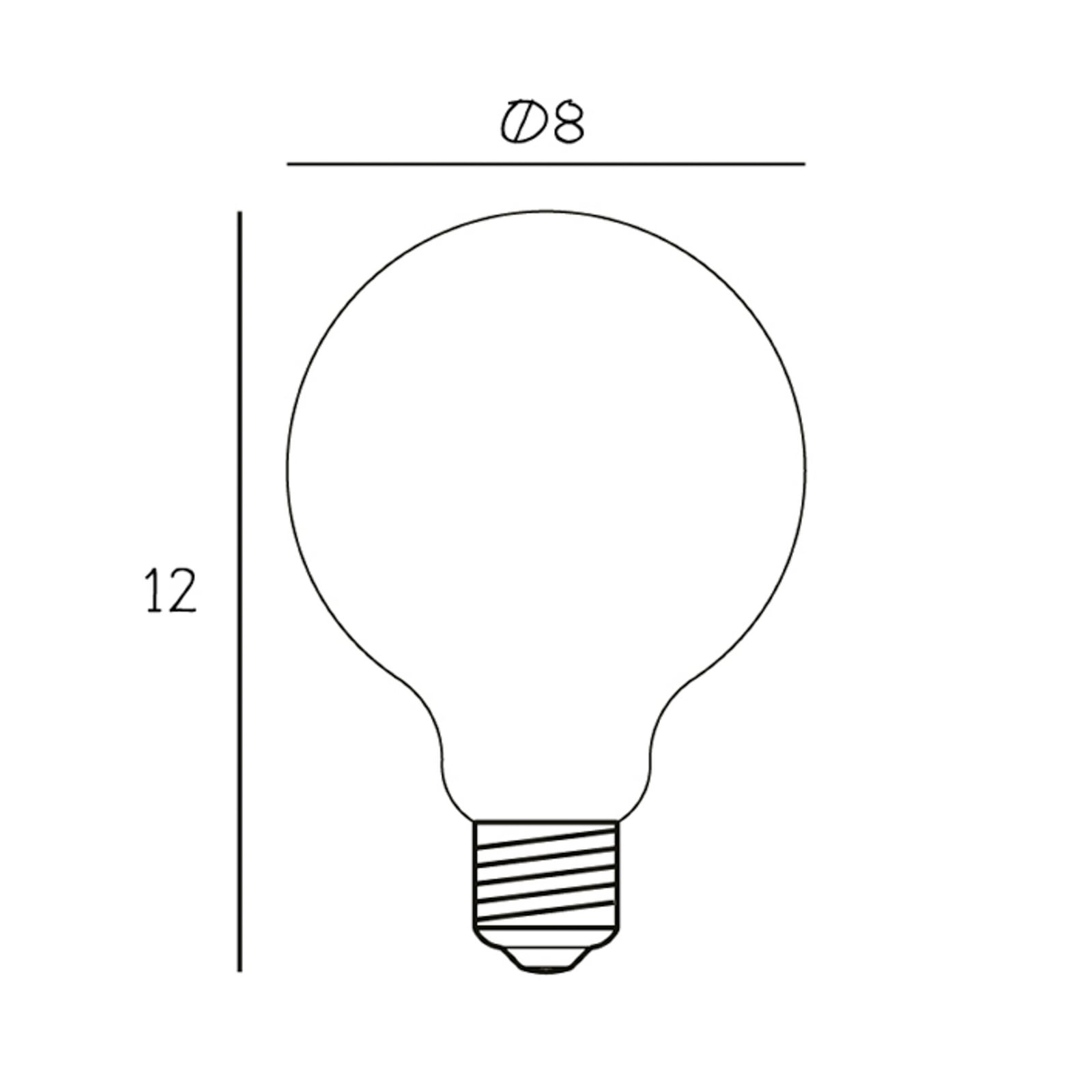 Globe E27 LED bulb 5W 2,200 K, Ø 8 cm - DESIGN BY US