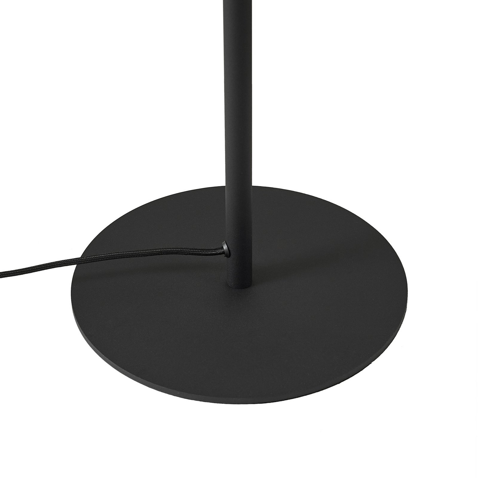 Lindby Virelle floor lamp, black/white, textile, height 170 cm