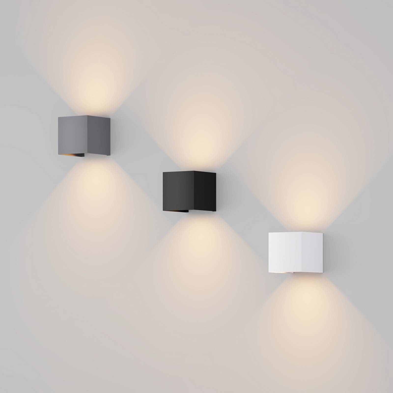 Kinkiet zewnętrzny LED Fulton, 10x10cm, biały