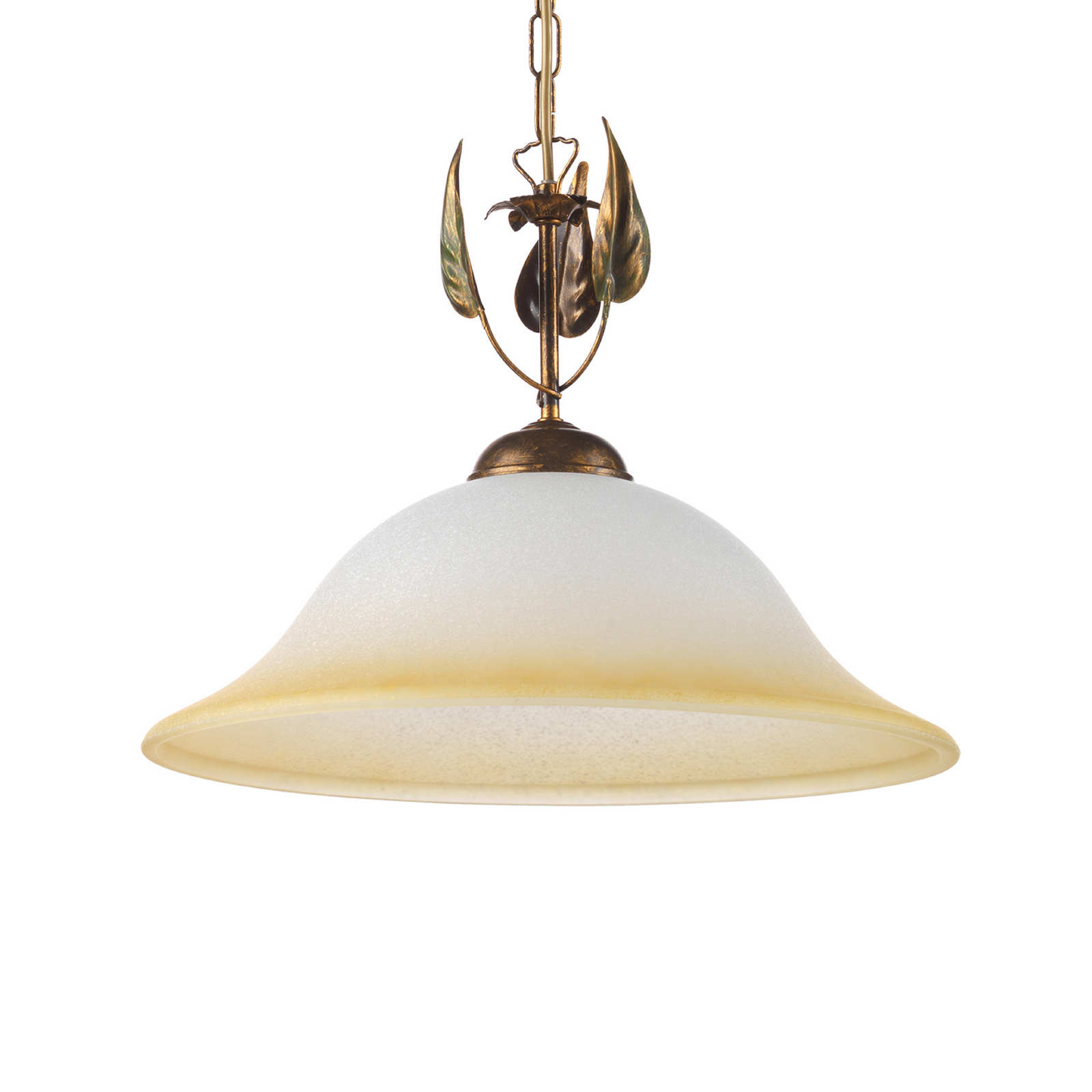 Mira pendant light, Ø 40 cm, glass, cream/bronze coloured