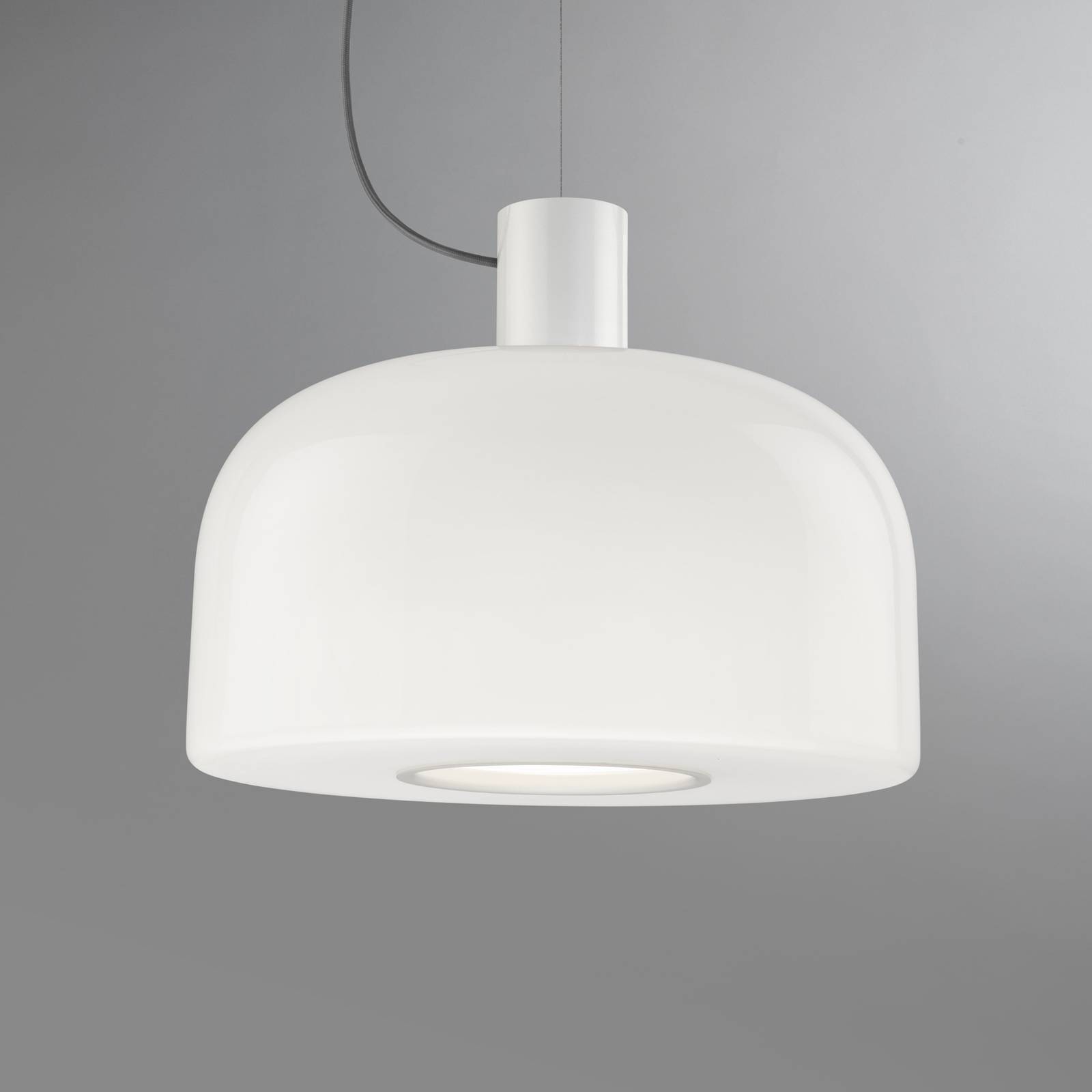 Lampa wisząca FLOS Bellhop Glass S2, biały, Ø 45 cm, szkło, E27