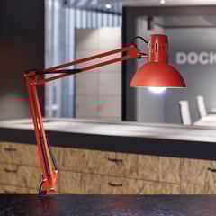 Lampe à pince MAULstudy, rouge, hauteur 44 cm, métal