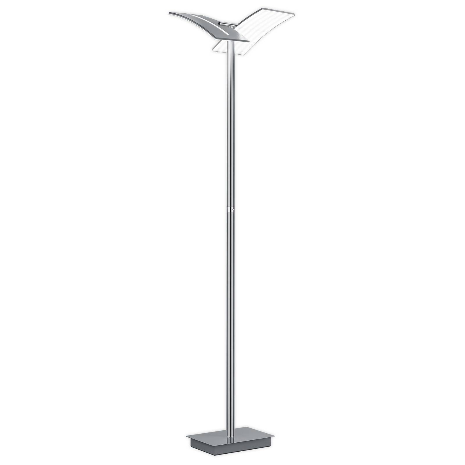 Lampadaire LED Dual interrupteur nickel 192 cm