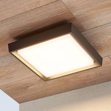 Birta LED outdoor ceiling light, angular, 27 cm