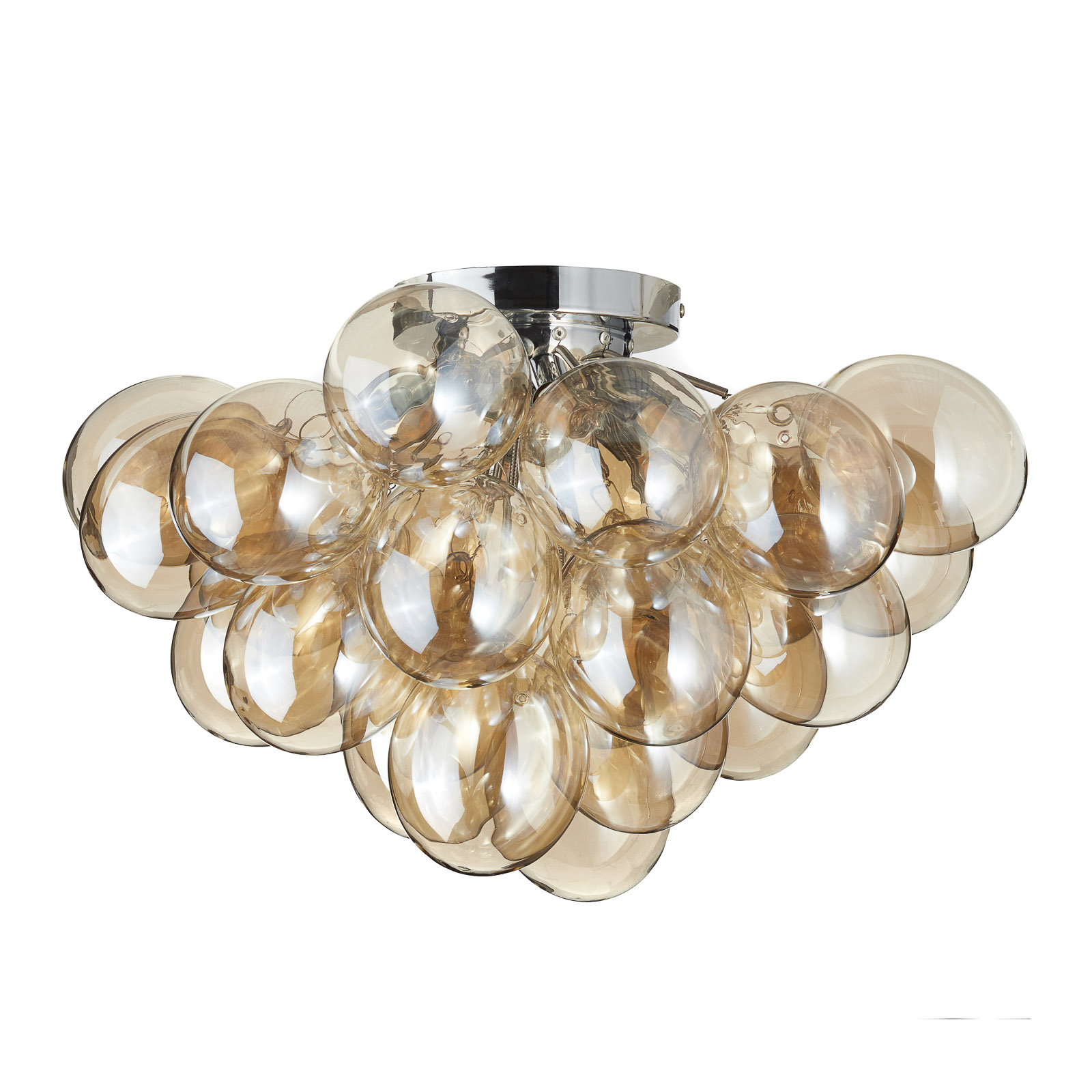 Balbo ceiling light, amber glass lampshades 