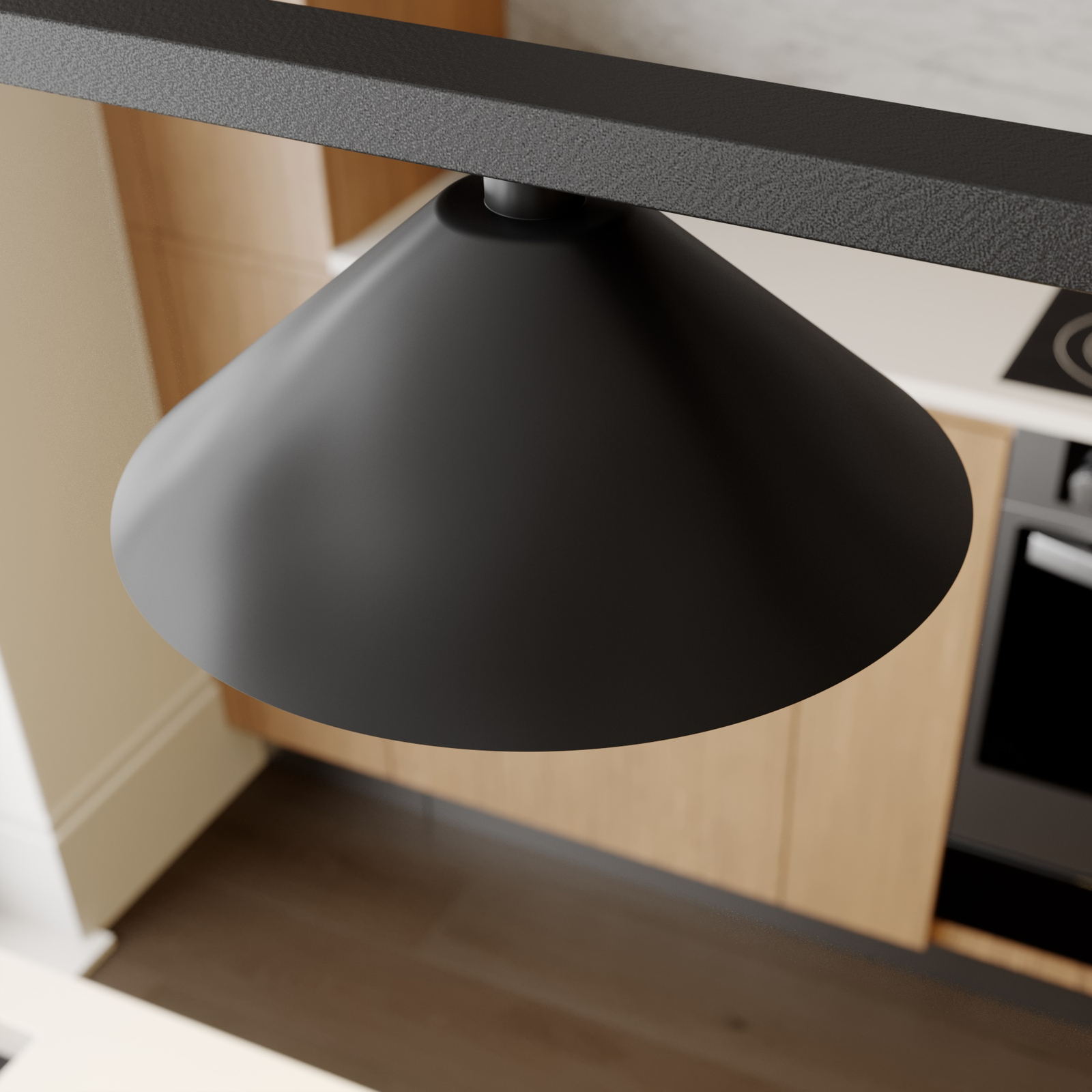 Lucande Kianos LED-hänglampa, svart, 5 lampor