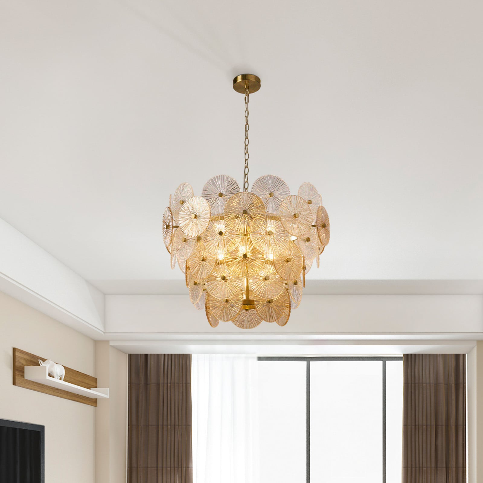 Lampă suspendată Wagon Wheel 9 lumini