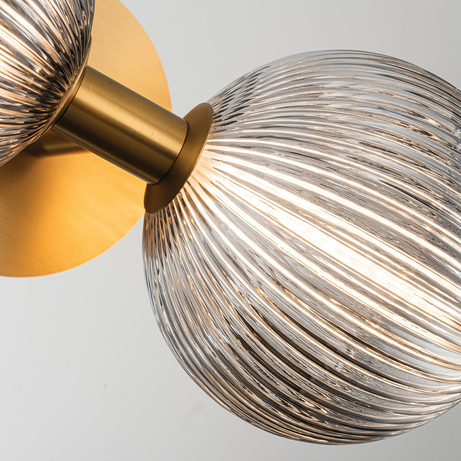 LED-vegglampe PALMAS gull/røykgrå Bredde 59 cm 3 lyskilder. IP44