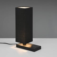 Lámpara de mesa Haley con estación de carga, negro